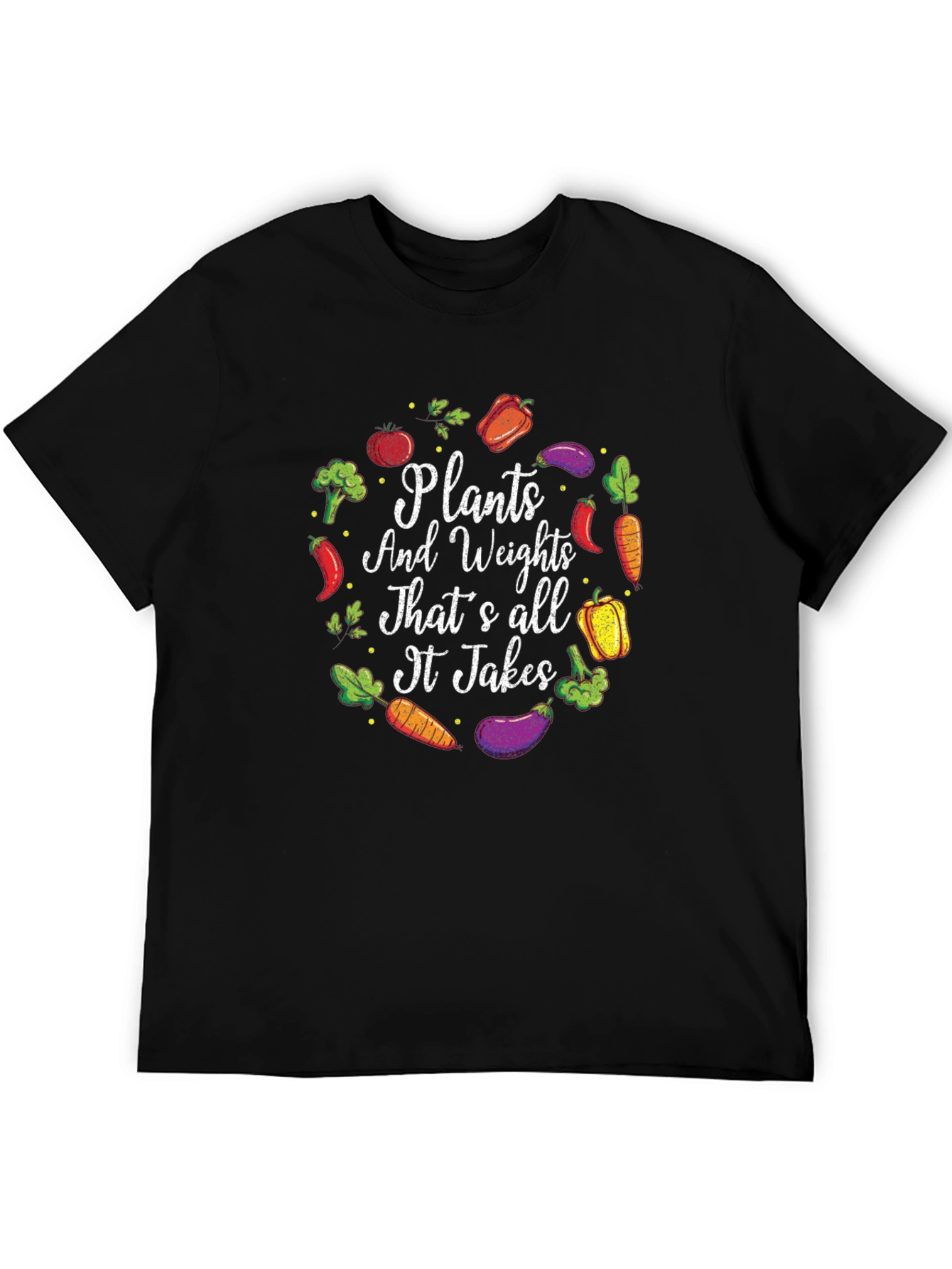 Plants and Weights T-Shirt - Vegan Fitness Apparel