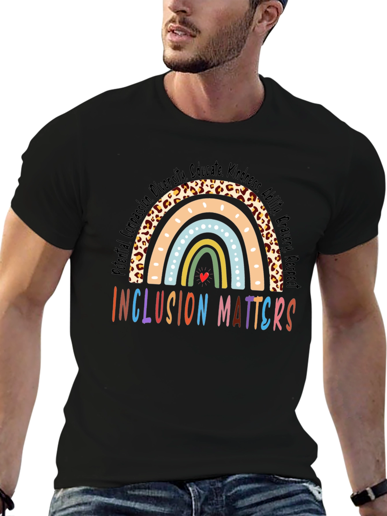 Inclusion Matters Rainbow Graphic T-Shirt