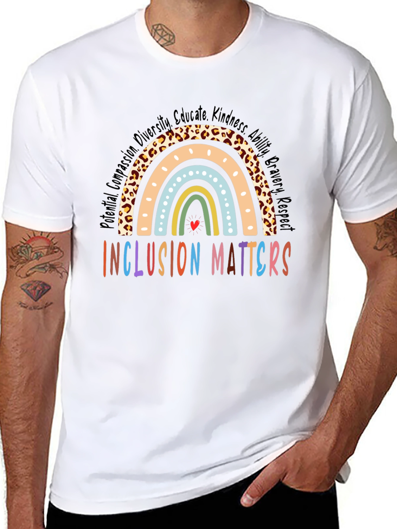 Inclusion Matters Rainbow Graphic T-Shirt