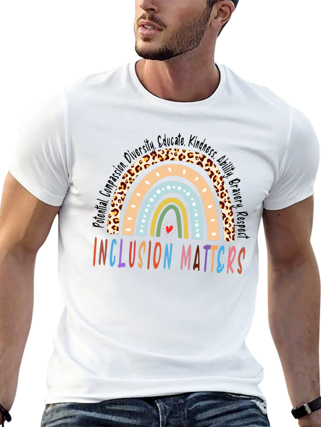 Inclusion Matters Rainbow Graphic T-Shirt