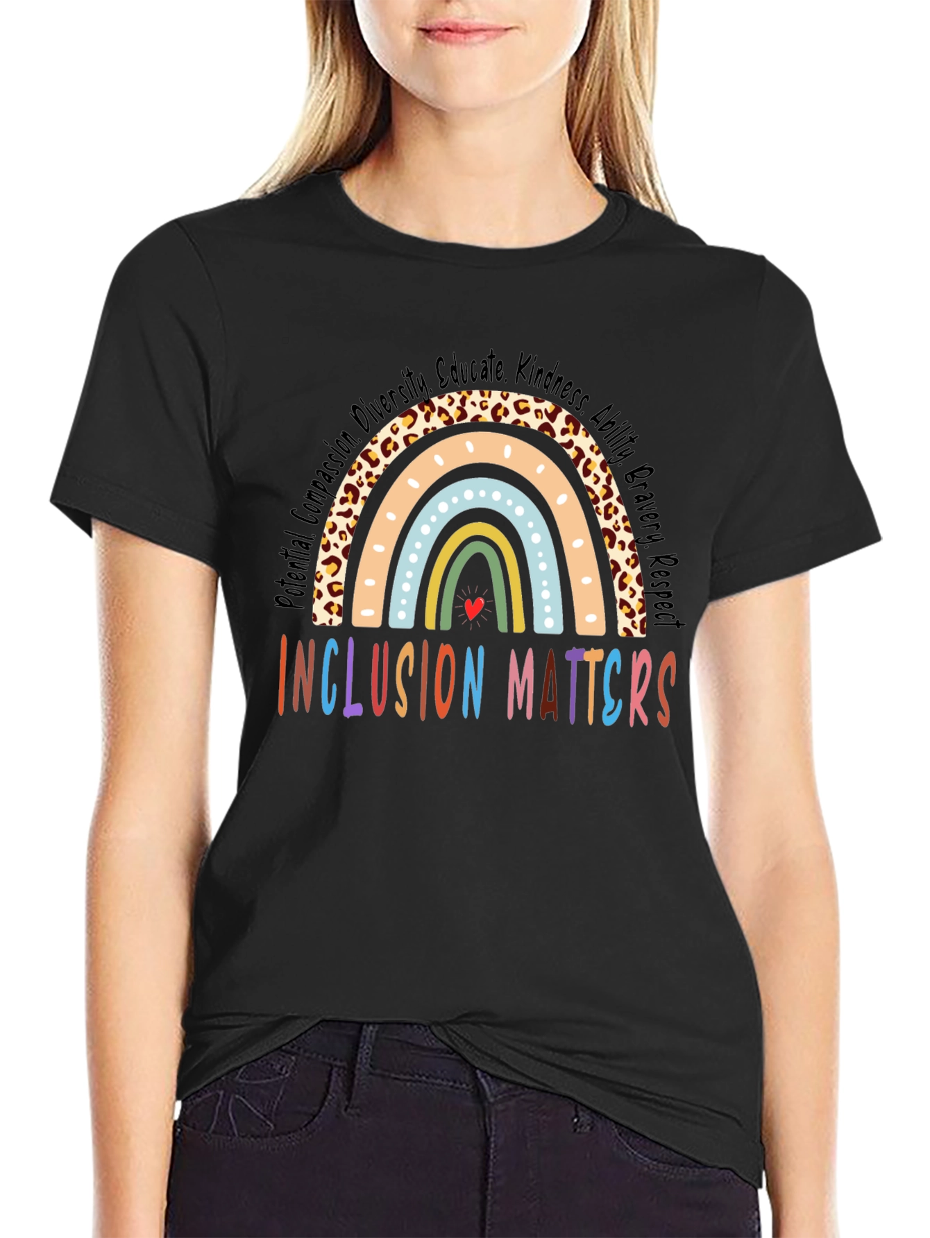 Inclusion Matters Rainbow Graphic T-Shirt