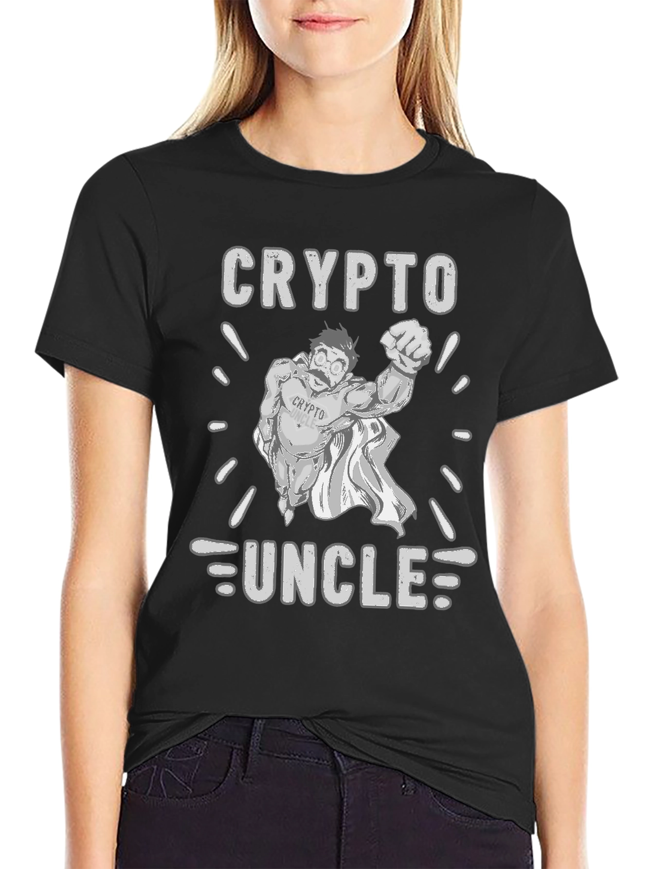Crypto Uncle T-Shirt - Black Cotton Tee