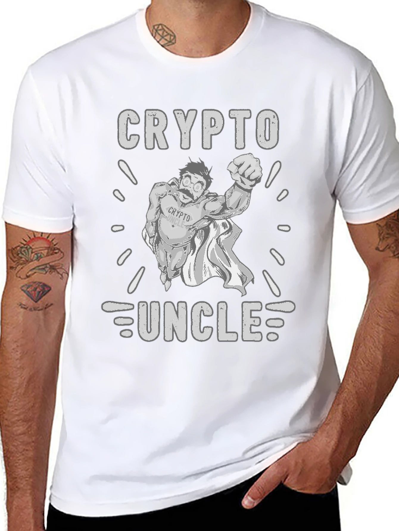 Crypto Uncle T-Shirt - Black Cotton Tee