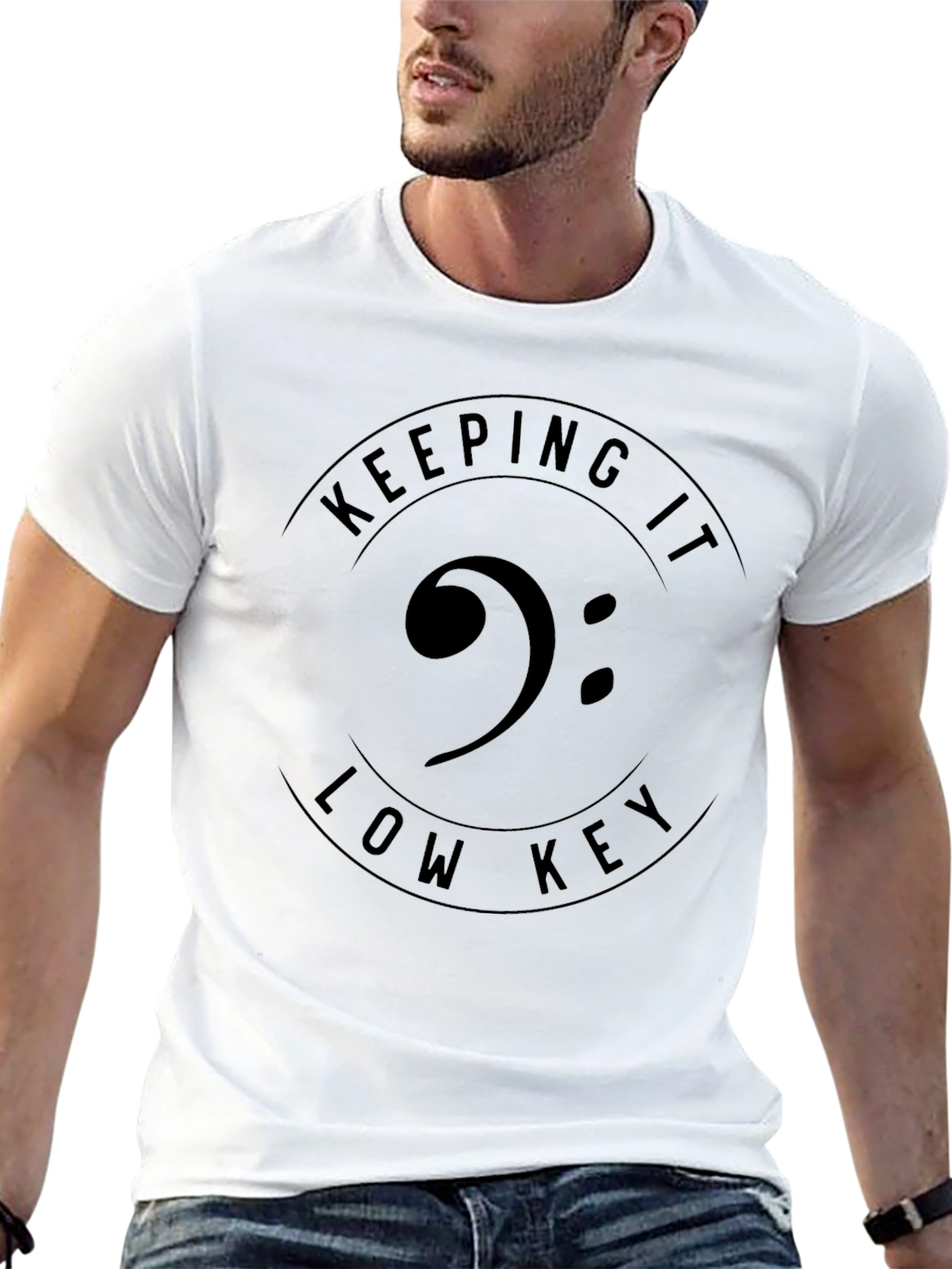 Keeping It Low Key T-Shirt - Bass Clef Tee