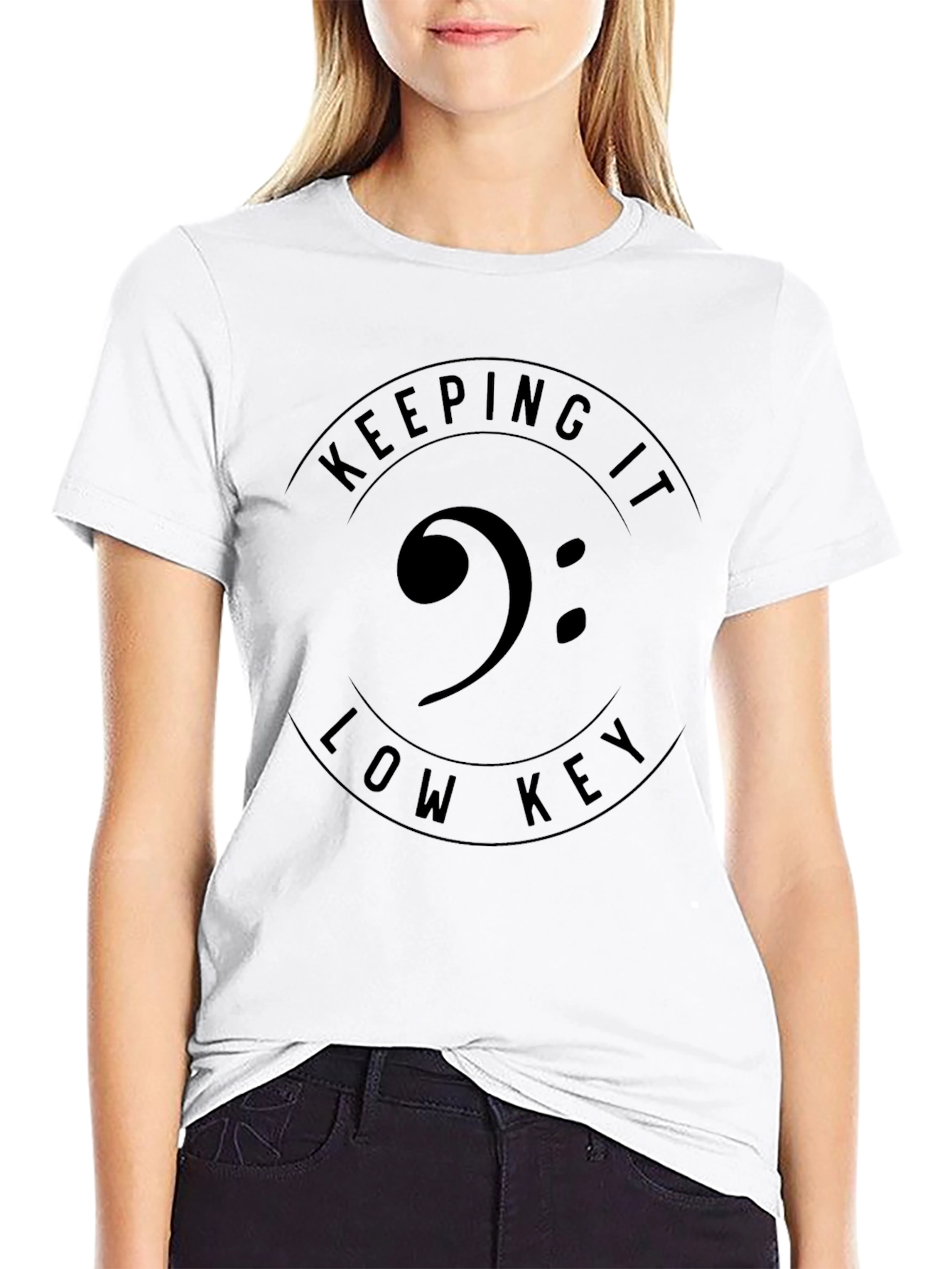 Keeping It Low Key T-Shirt - Bass Clef Tee