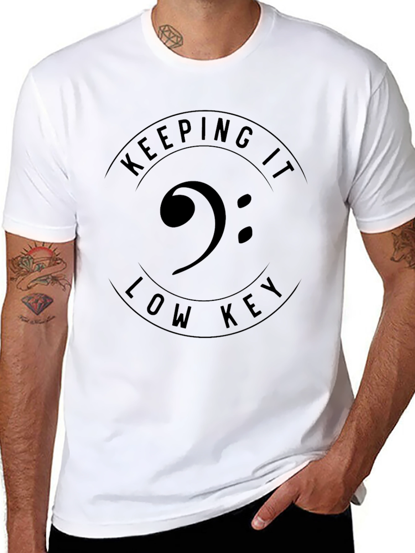 Keeping It Low Key T-Shirt - Bass Clef Tee