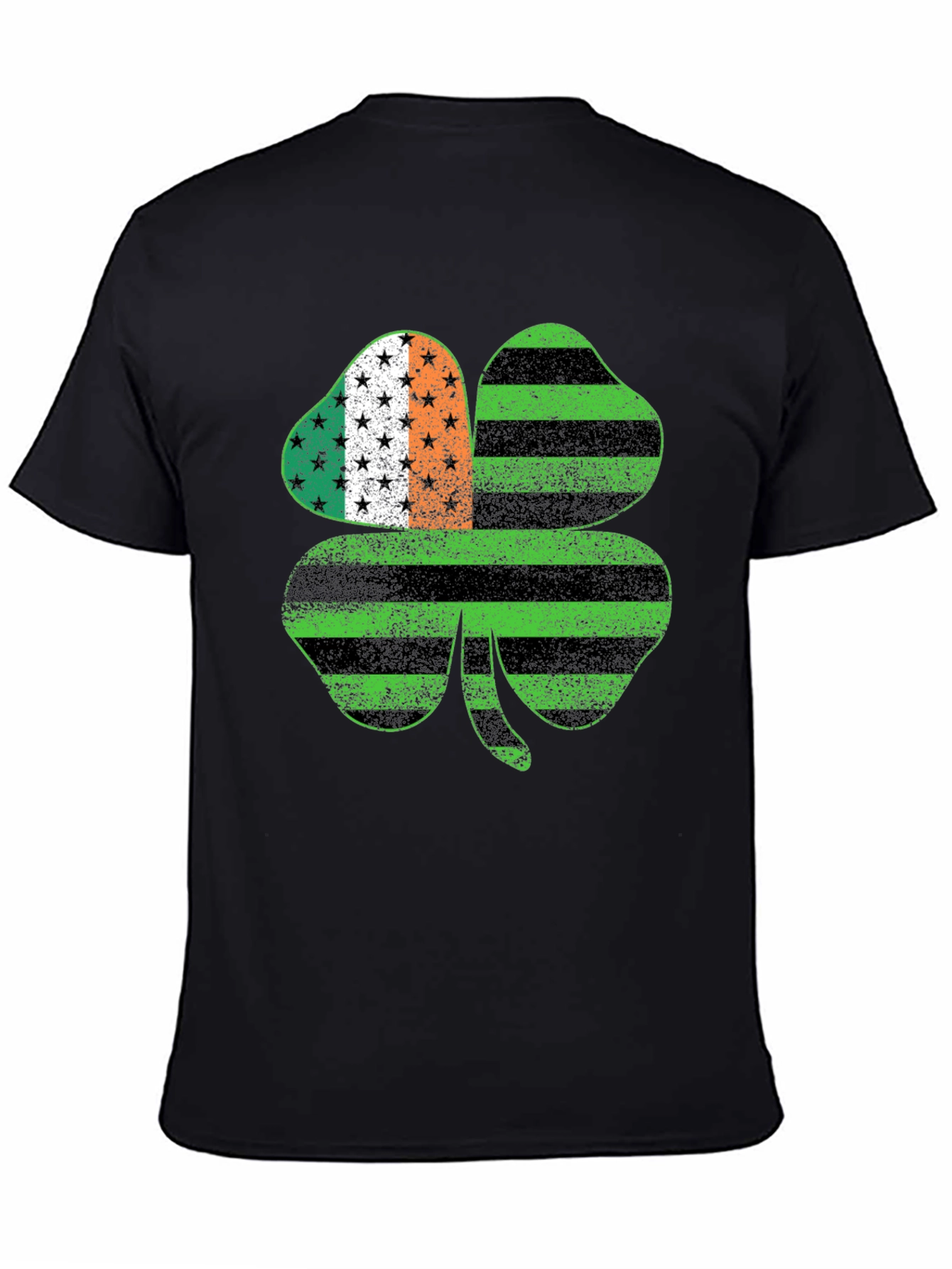 Shamrock Irish American Flag Graphic Tee