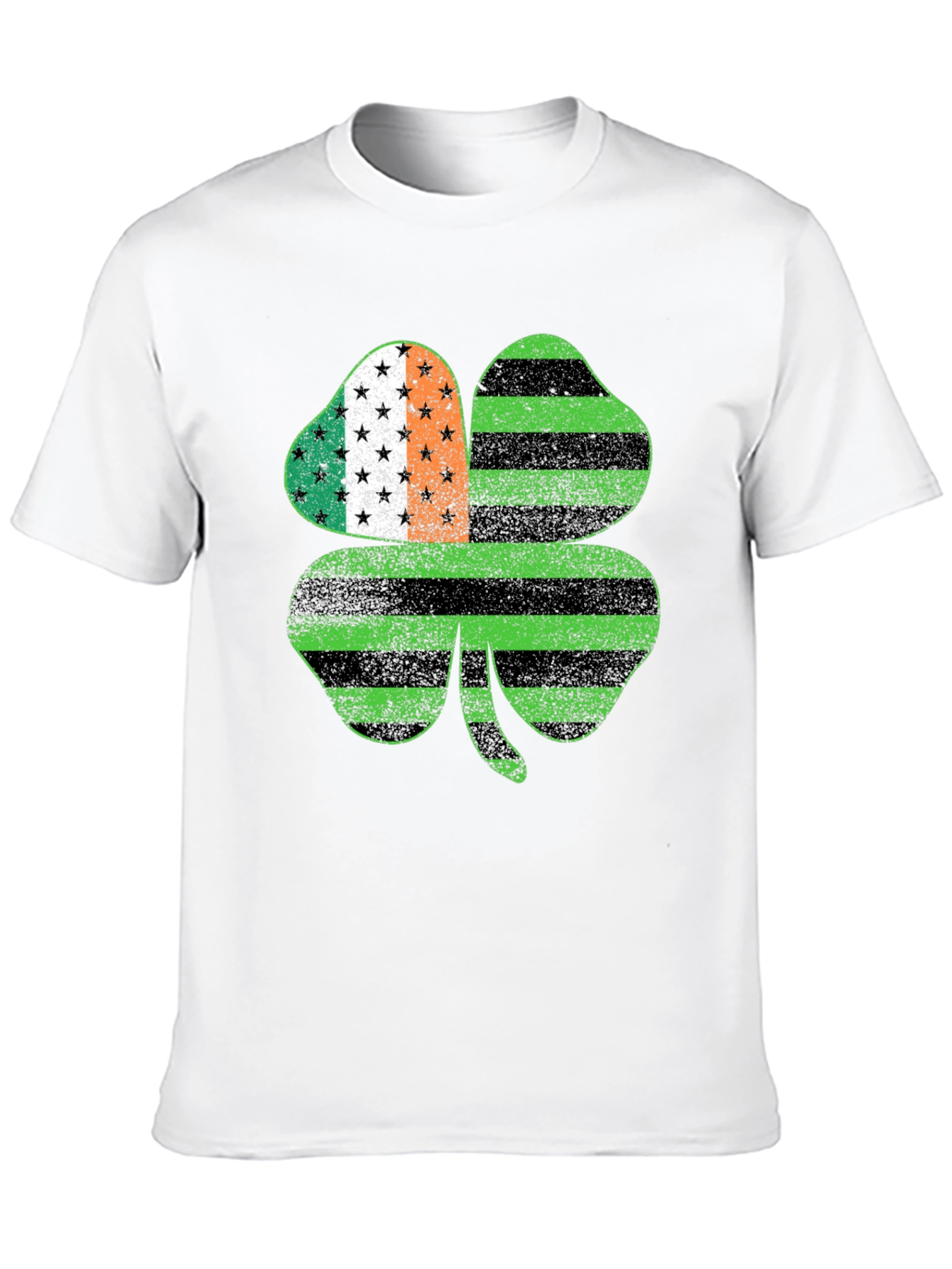 Shamrock Irish American Flag Graphic Tee