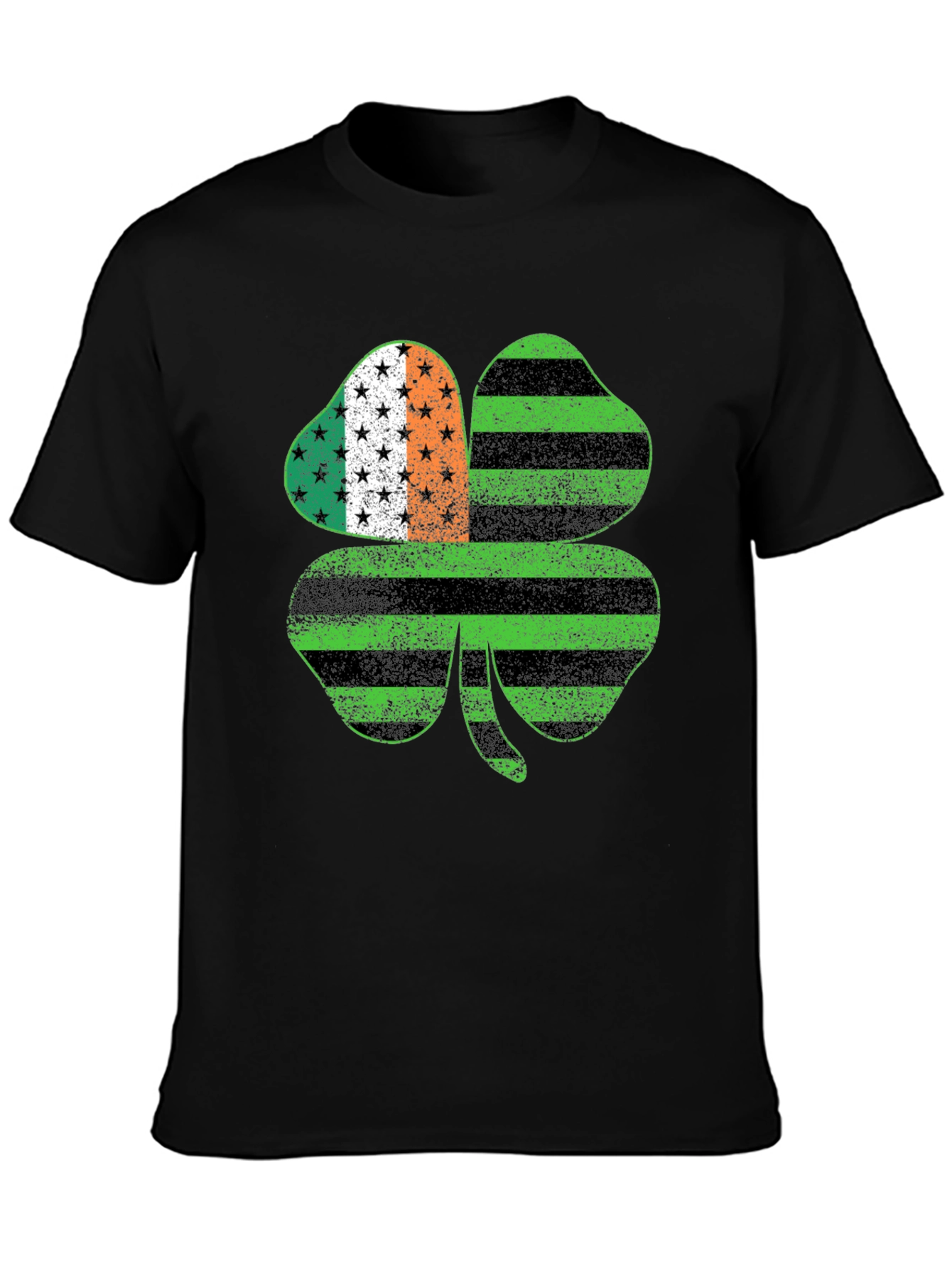 Shamrock Irish American Flag Graphic Tee
