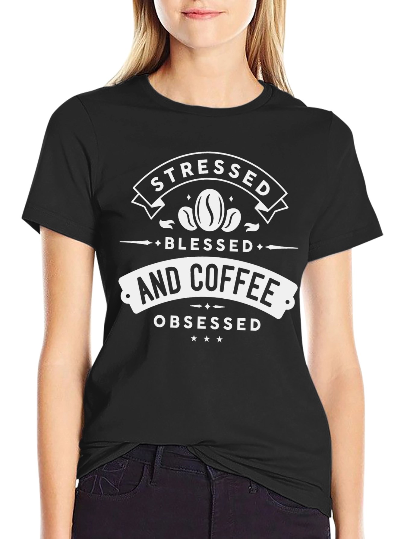 Stressed Blessed and Coffee Obsessed T-Shirt