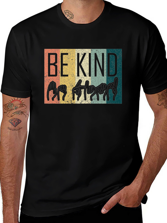 Be Kind Sign Language T-Shirt - Black
