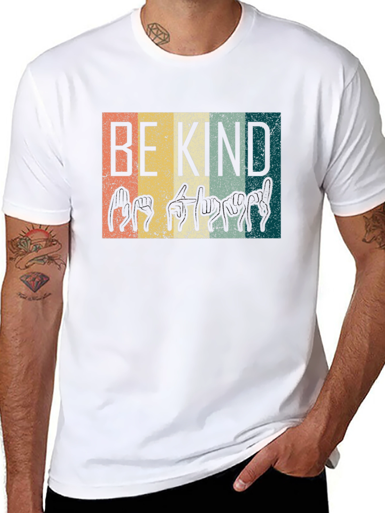 Be Kind Sign Language T-Shirt - Black