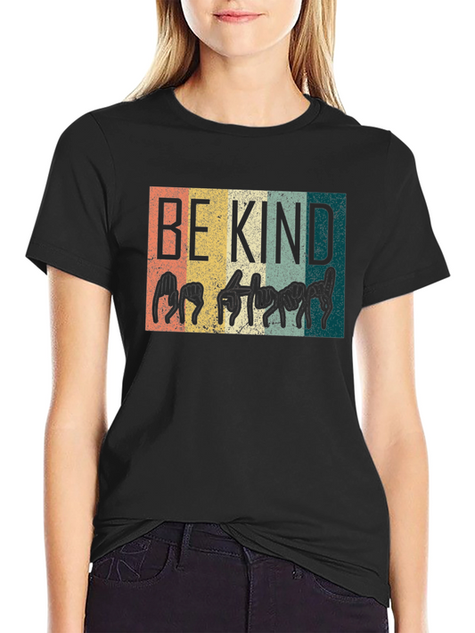 Be Kind Sign Language T-Shirt - Black