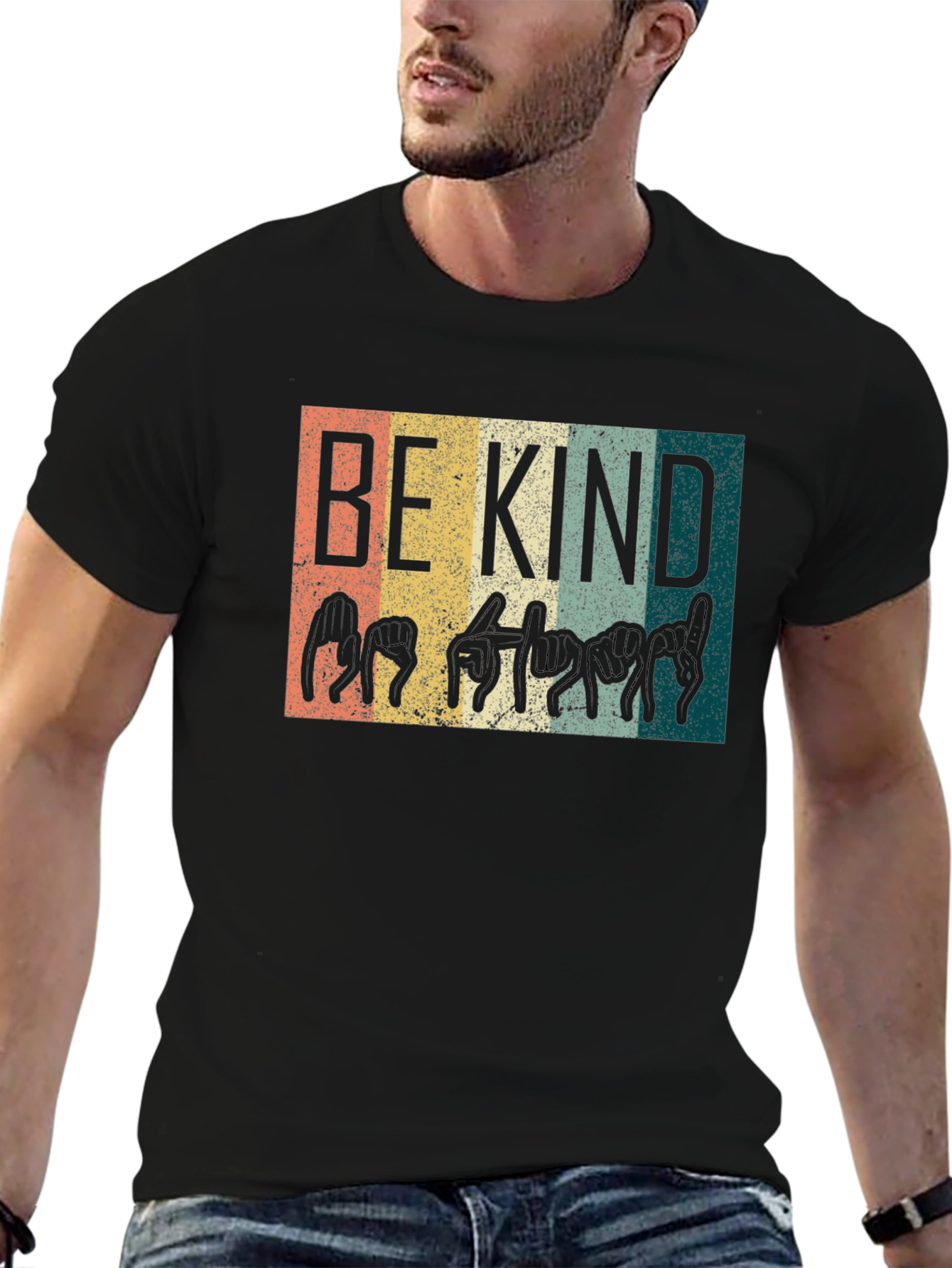 Be Kind Sign Language T-Shirt - Black