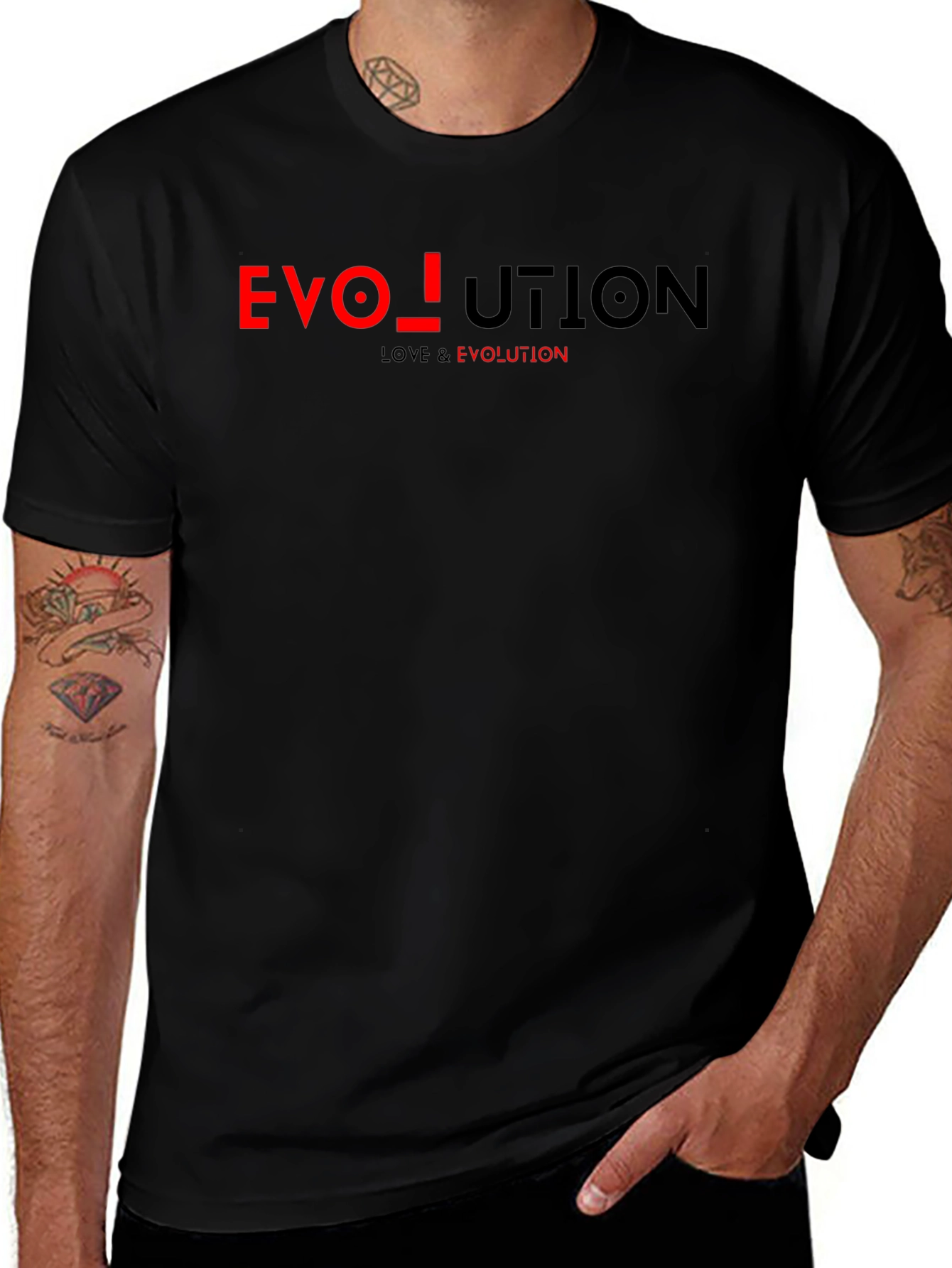 Evolution Graphic Print Black T-Shirt
