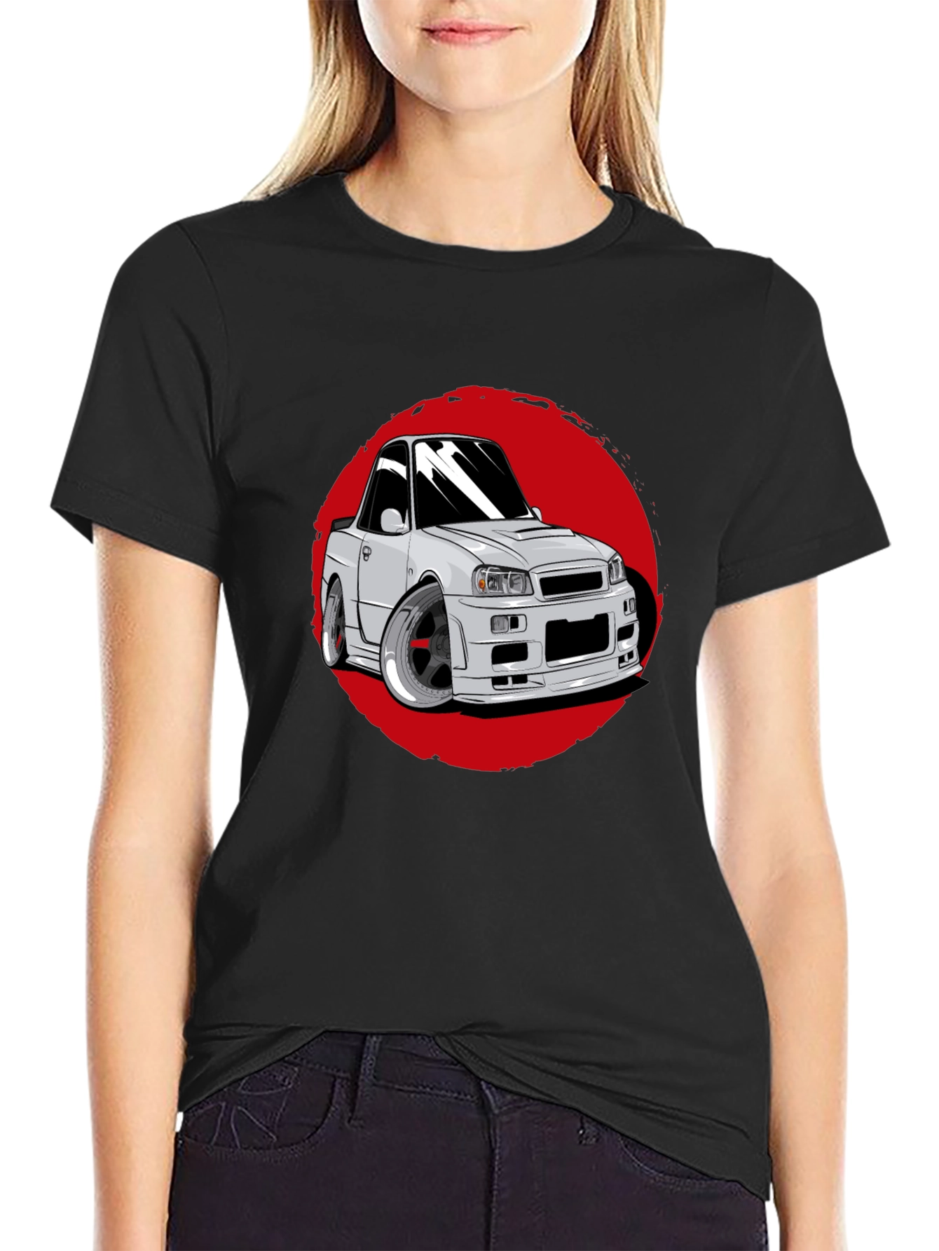 Car Graphic Tee - Red Circle Design