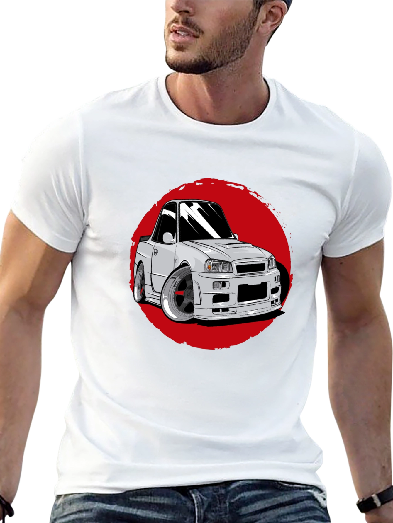 Car Graphic Tee - Red Circle Design