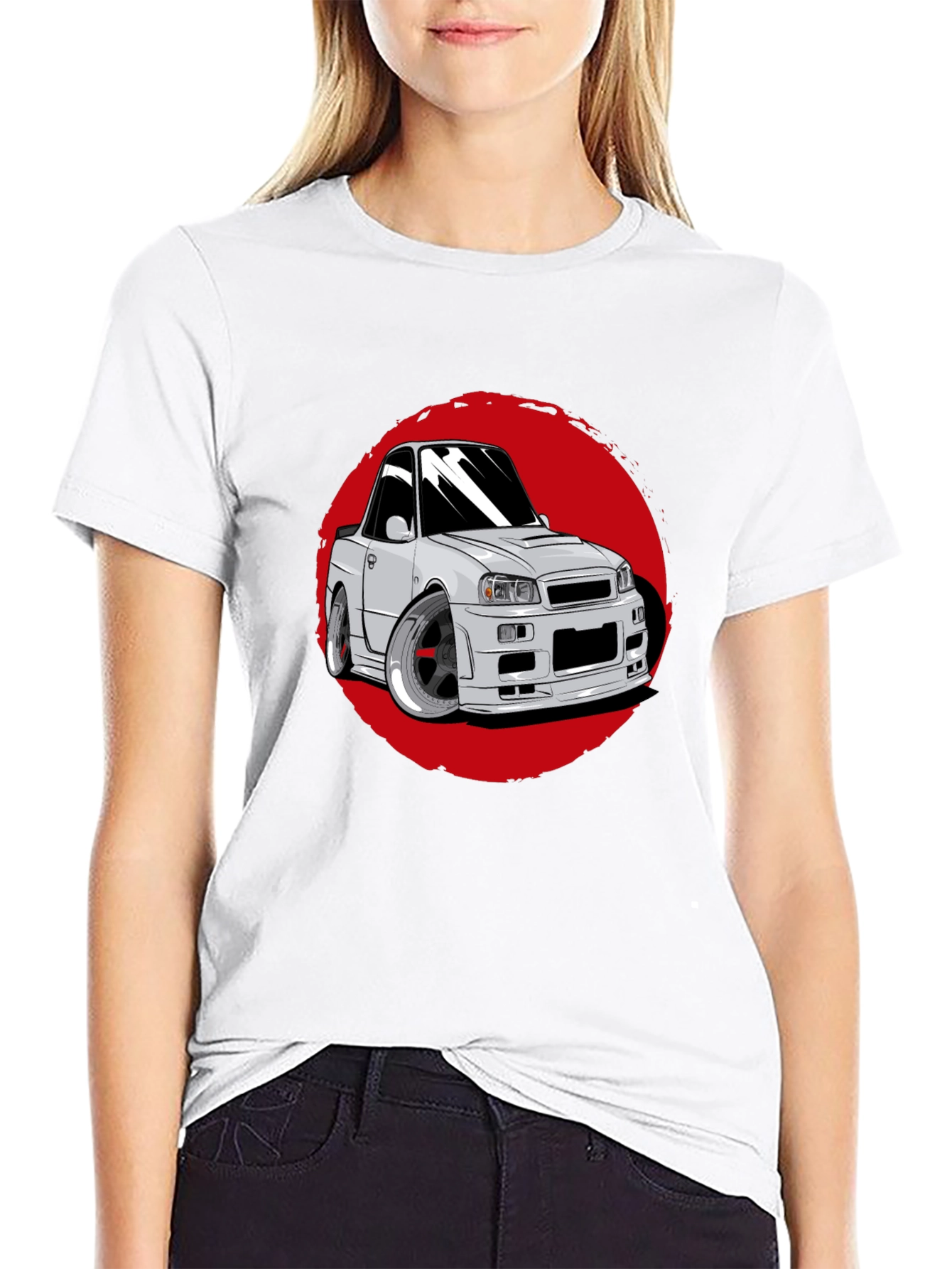 Car Graphic Tee - Red Circle Design