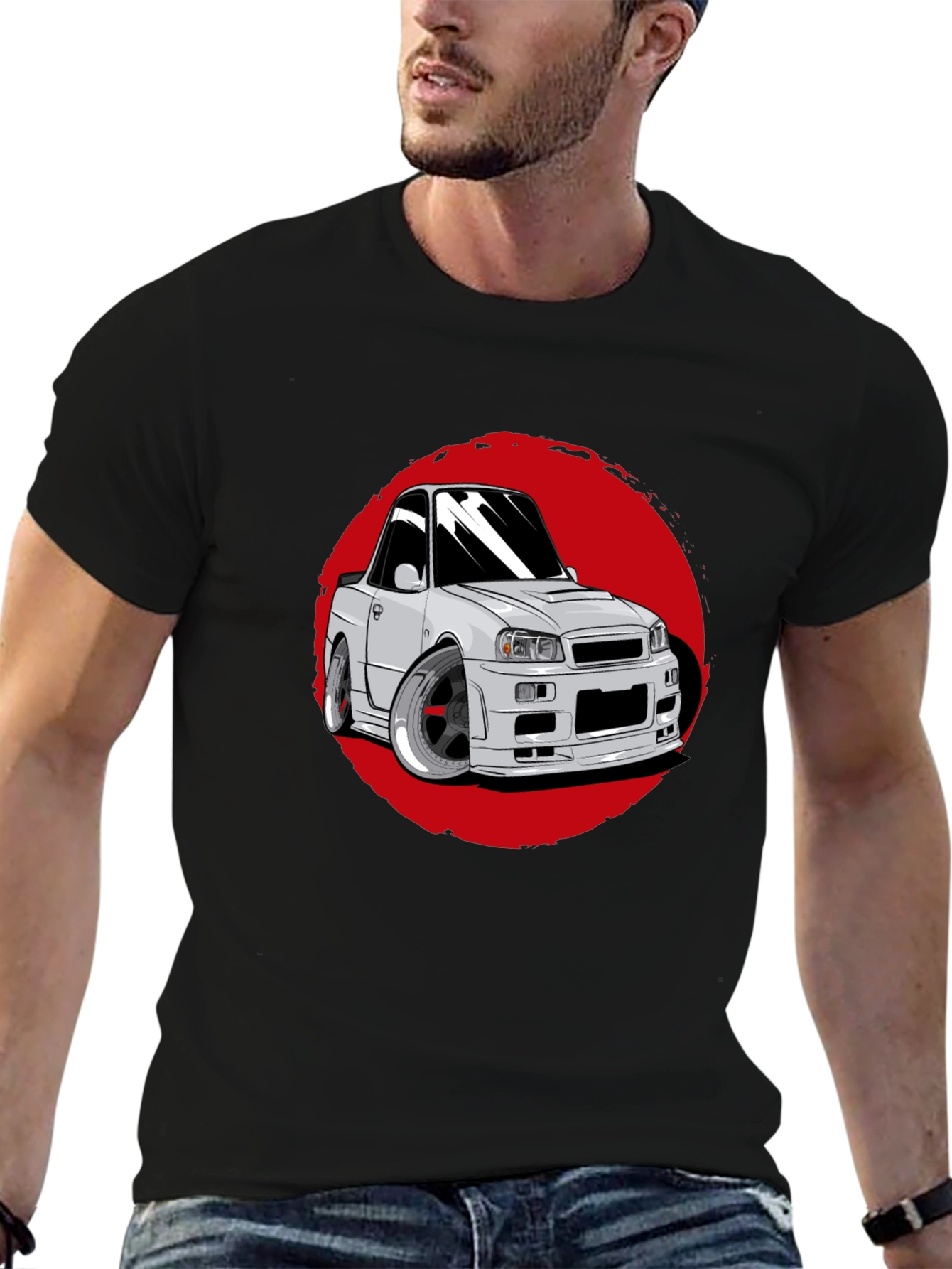 Car Graphic Tee - Red Circle Design