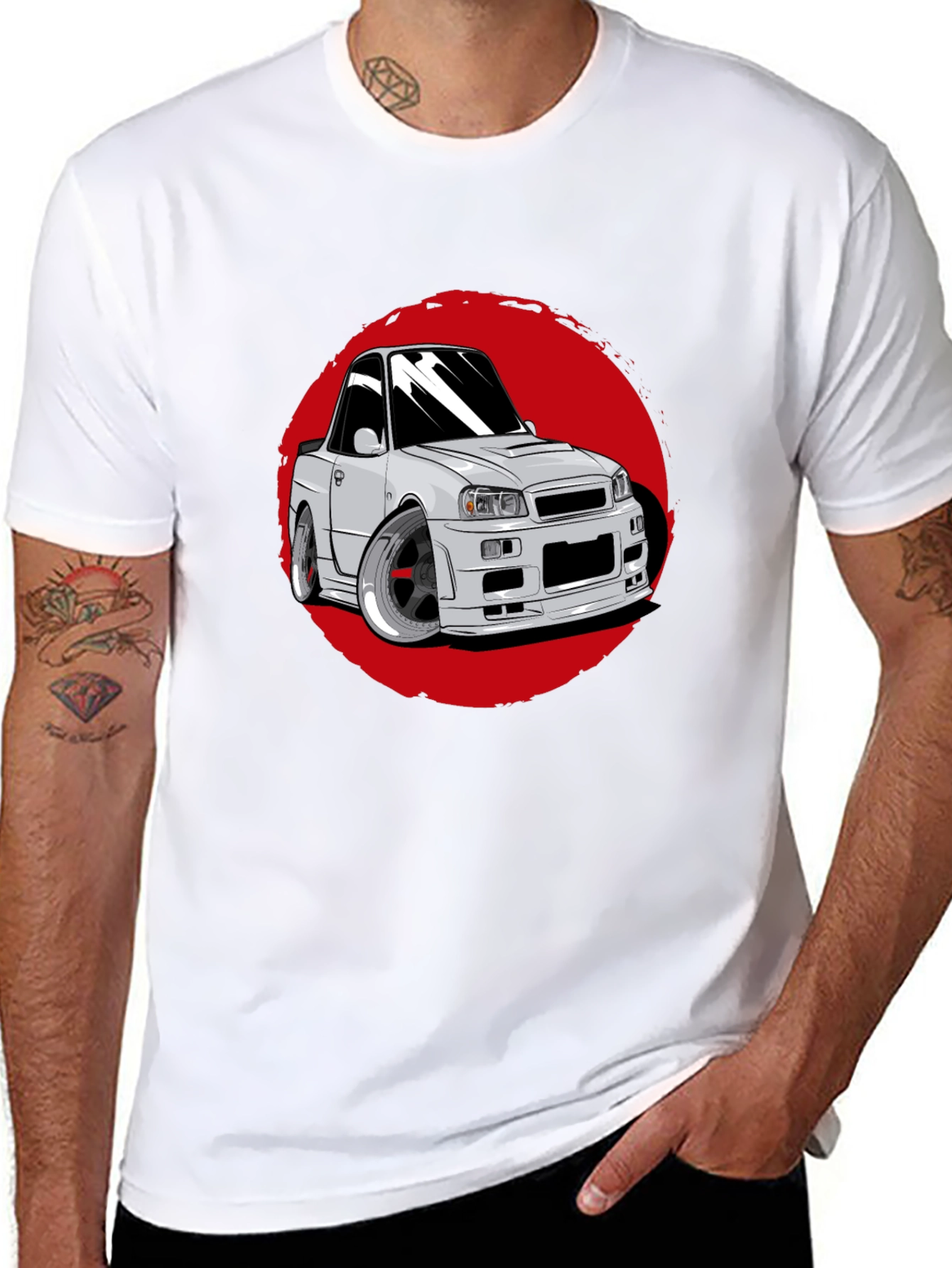 Car Graphic Tee - Red Circle Design