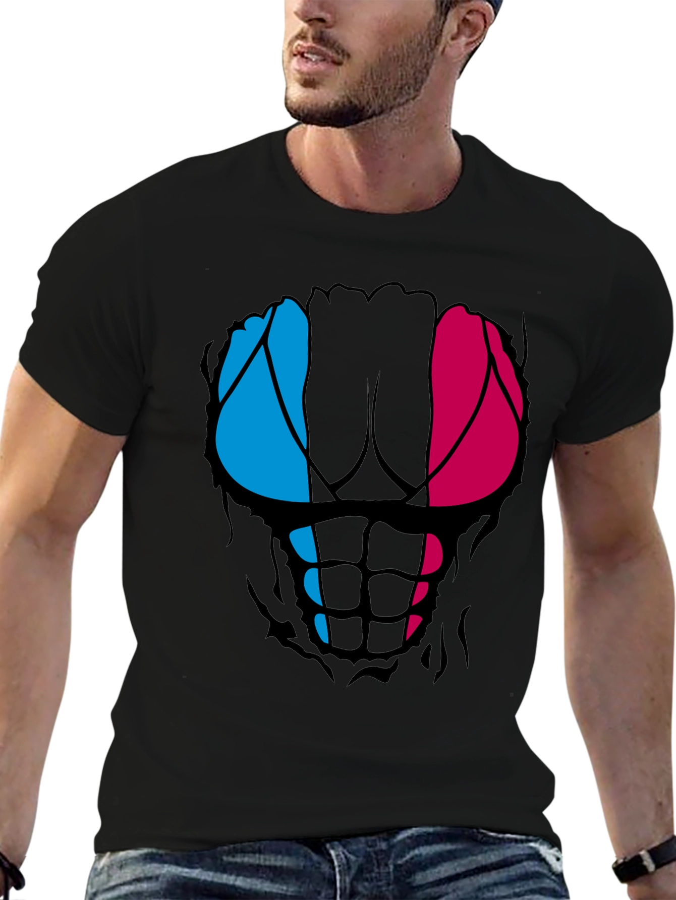 Funny Ripped Abs T-Shirt - Muscled Physique Design