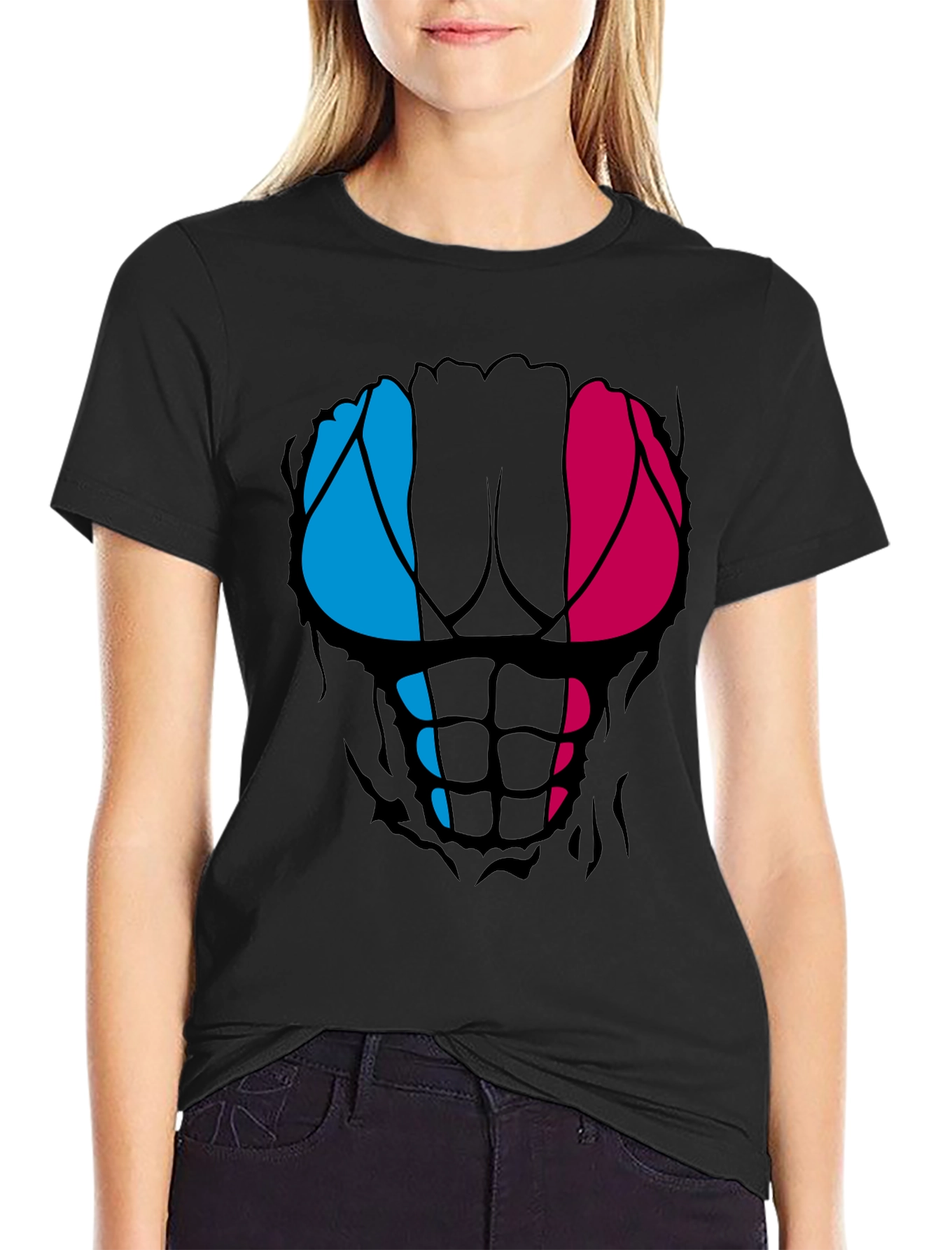 Funny Ripped Abs T-Shirt - Muscled Physique Design