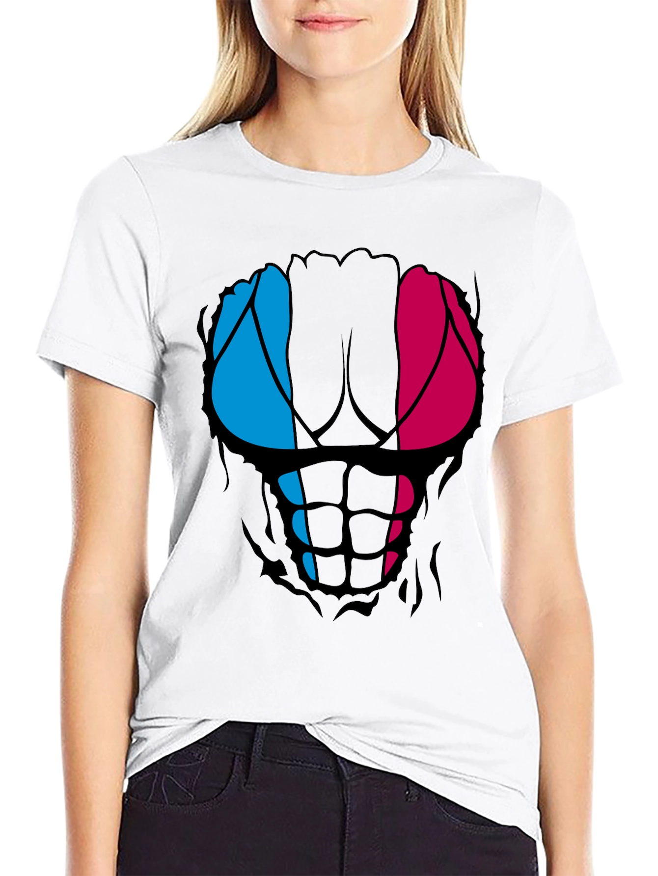Funny Ripped Abs T-Shirt - Muscled Physique Design
