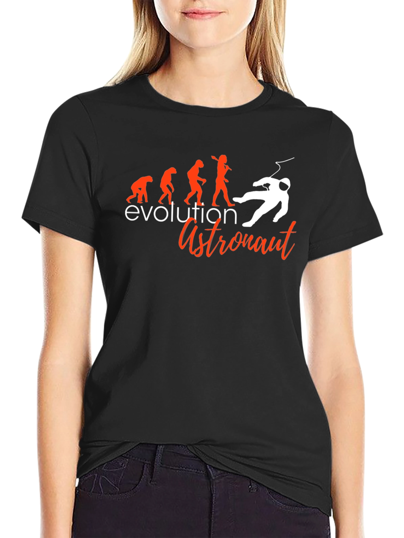 Evolution Astronaut Graphic T-Shirt - Black