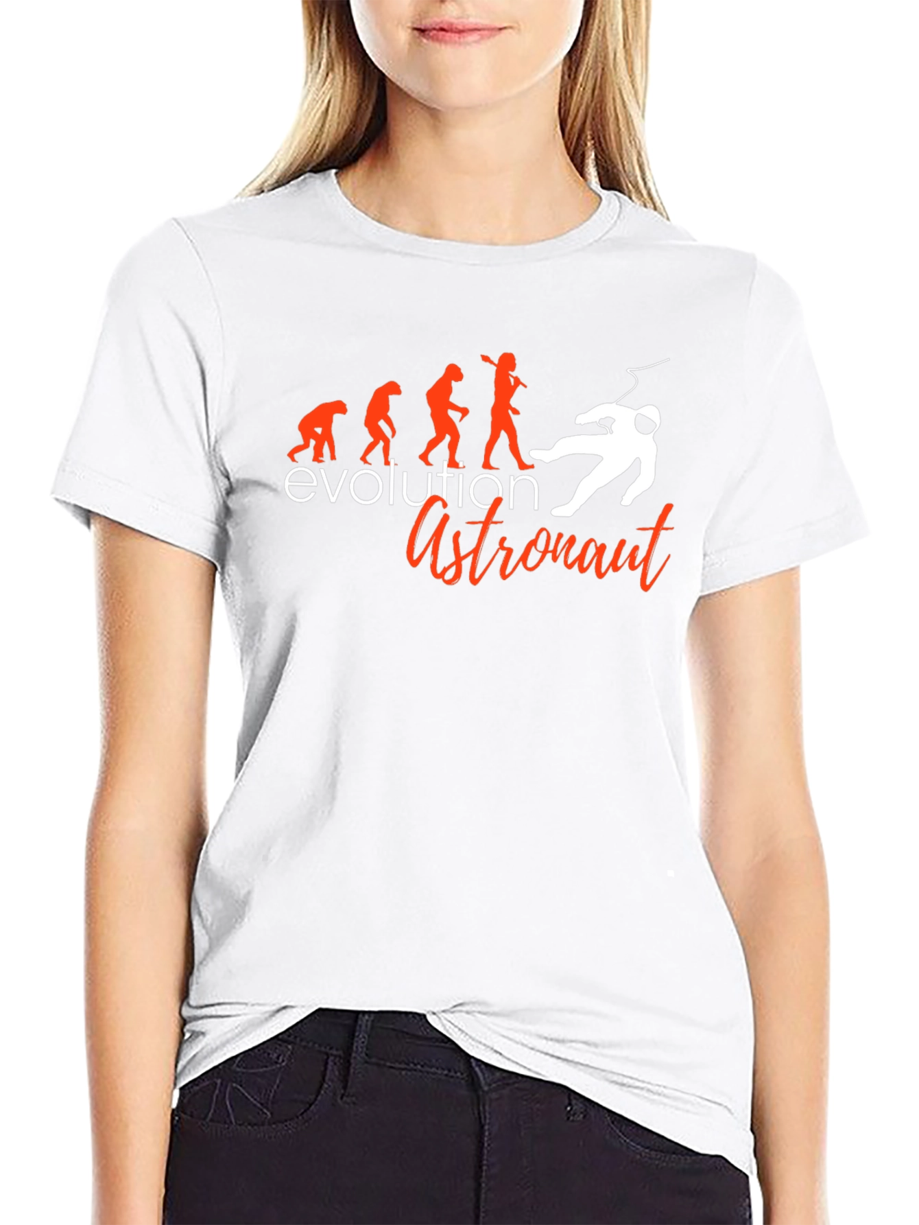 Evolution Astronaut Graphic T-Shirt - Black