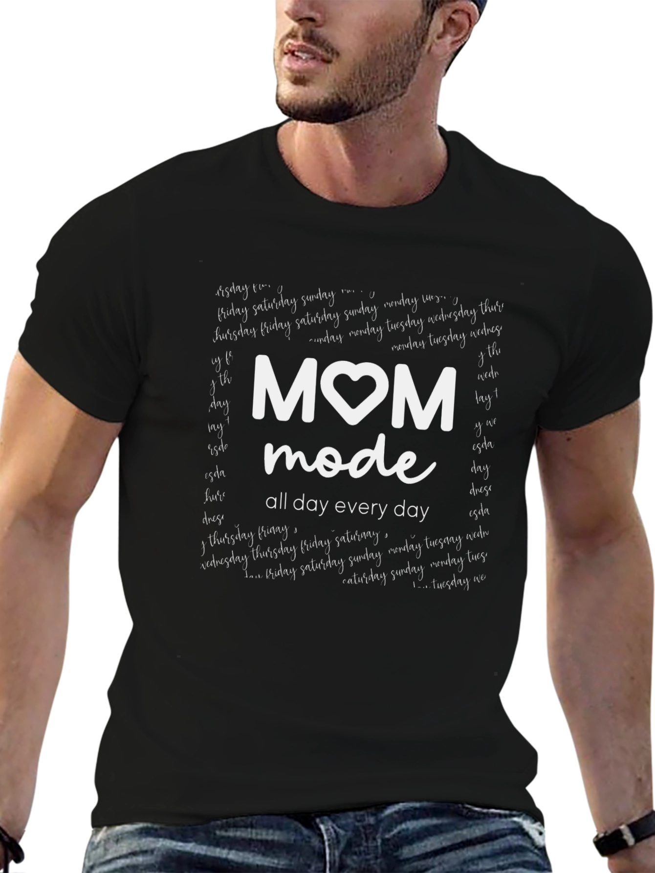 Mom Mode All Day Every Day Black T-Shirt