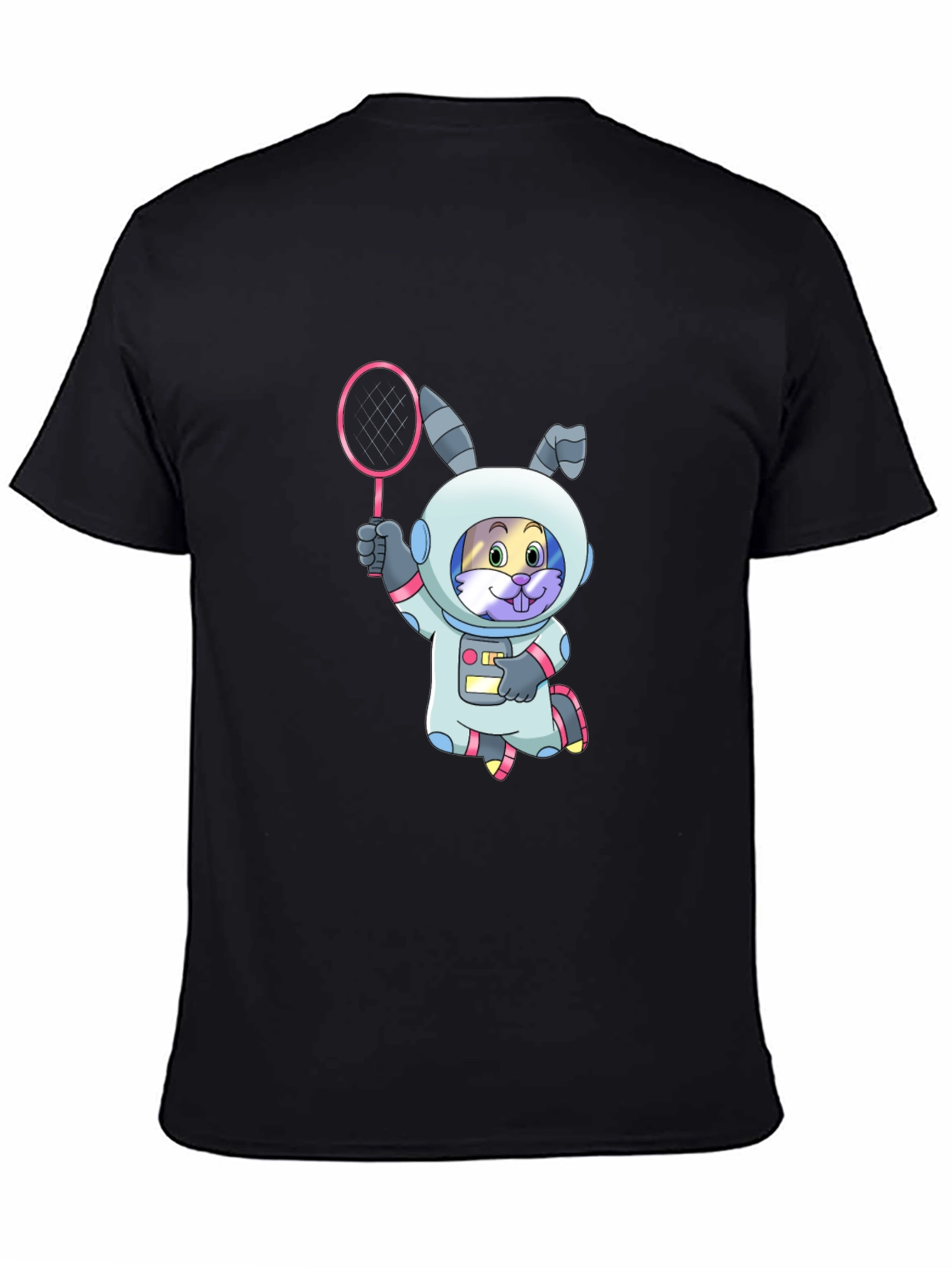 Astronaut Bunny T-Shirt - Black Cotton Graphic Tee