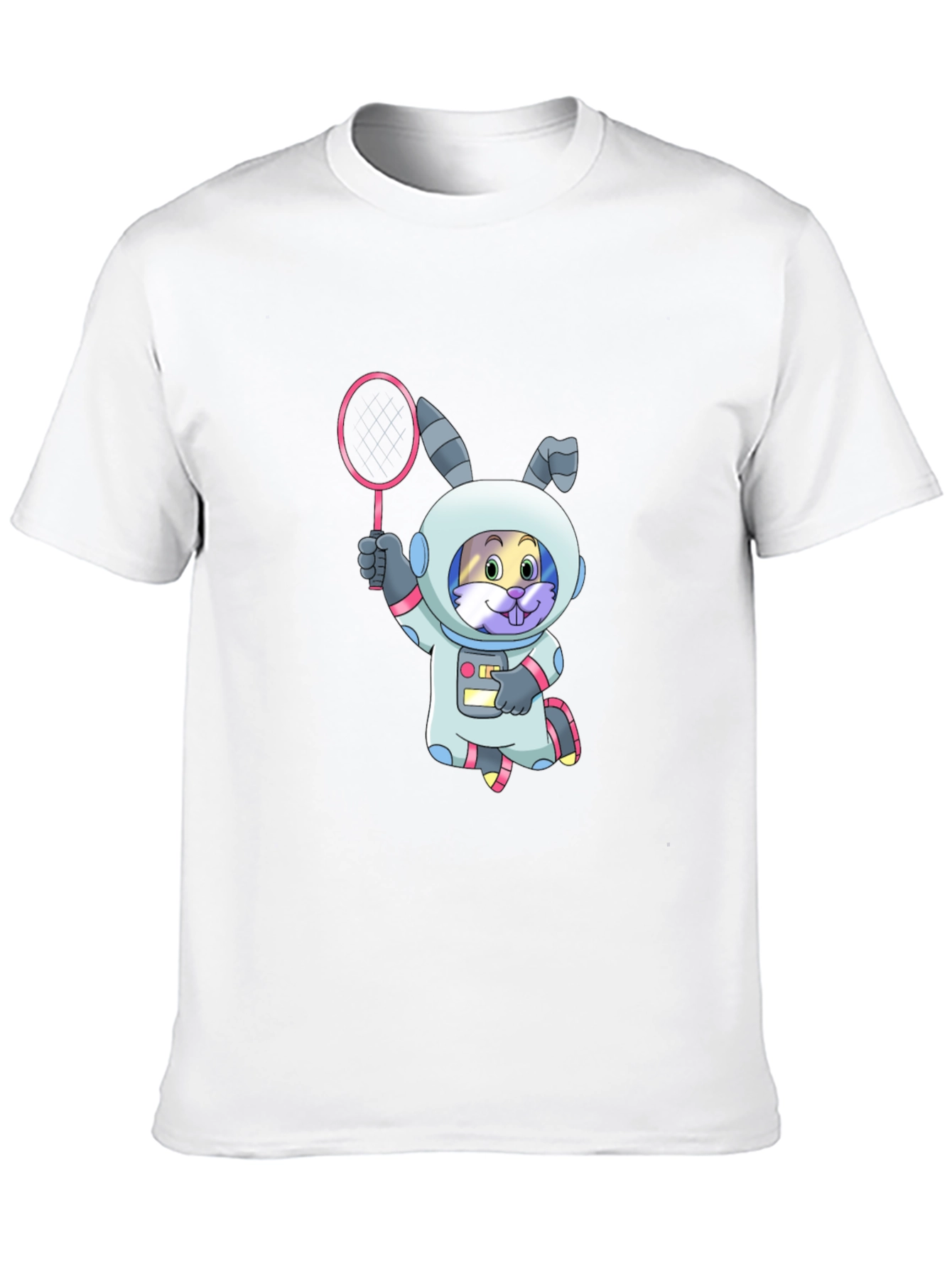 Astronaut Bunny T-Shirt - Black Cotton Graphic Tee