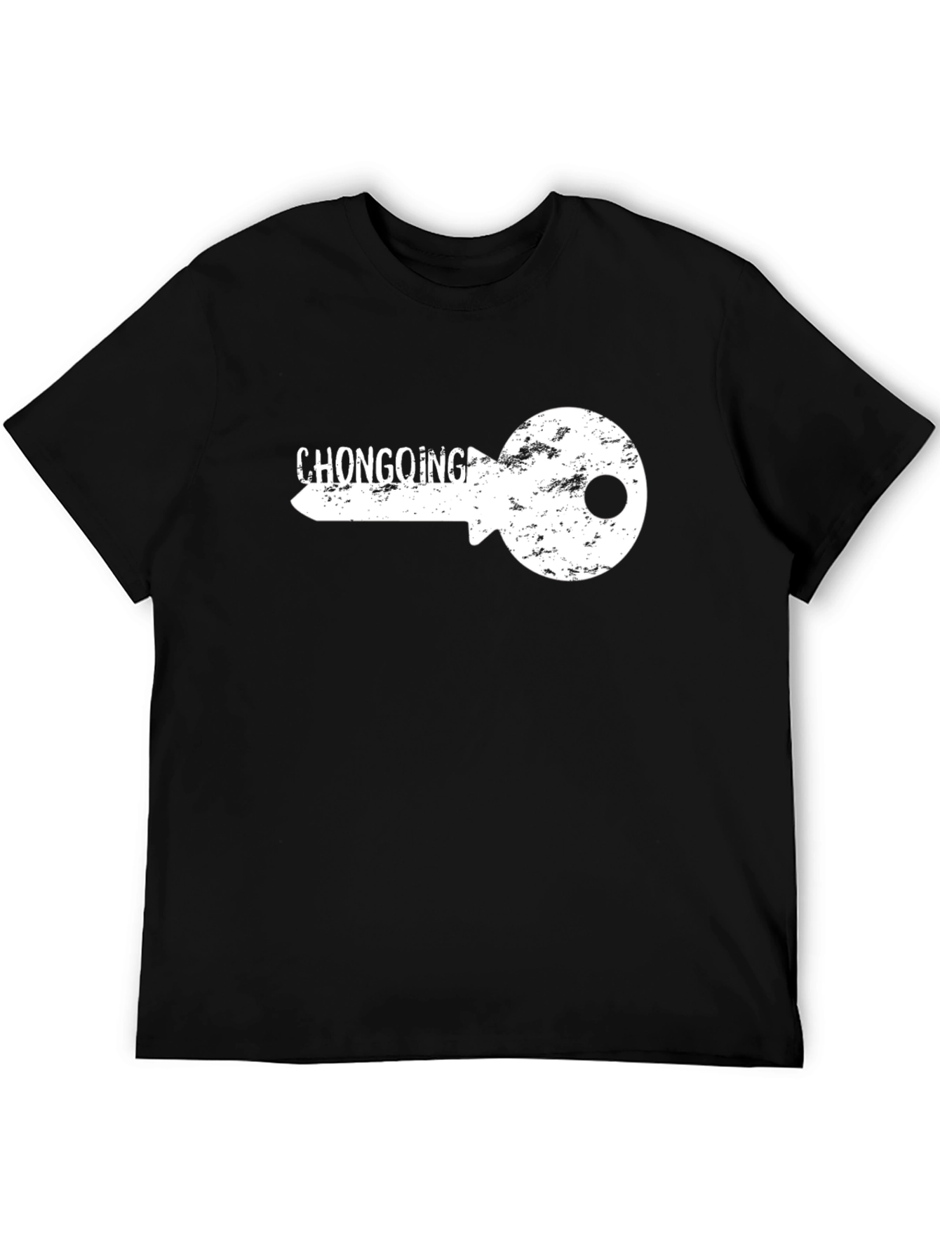Chongoing Key Graphic Black Tee Shirt