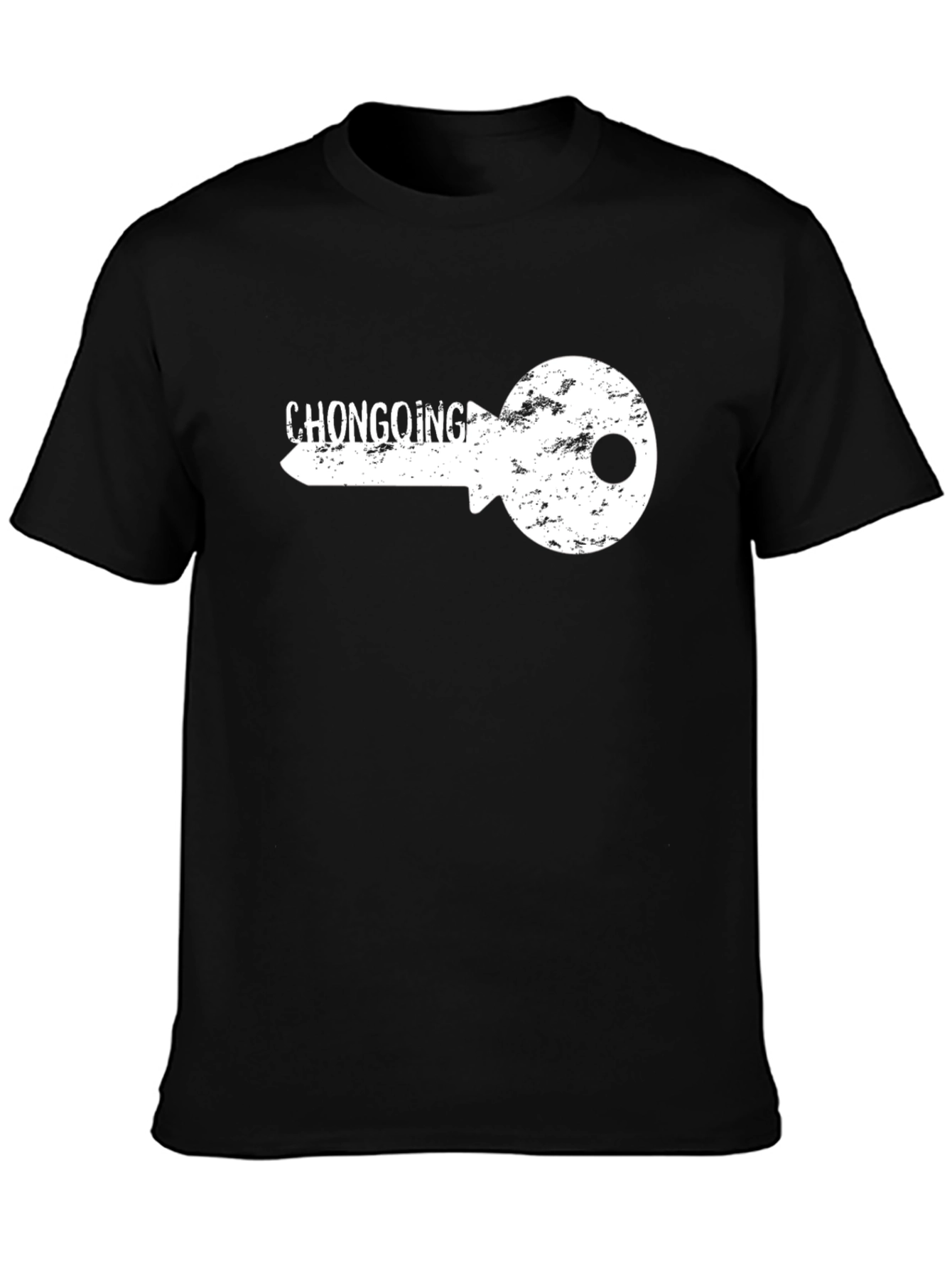 Chongoing Key Graphic Black Tee Shirt