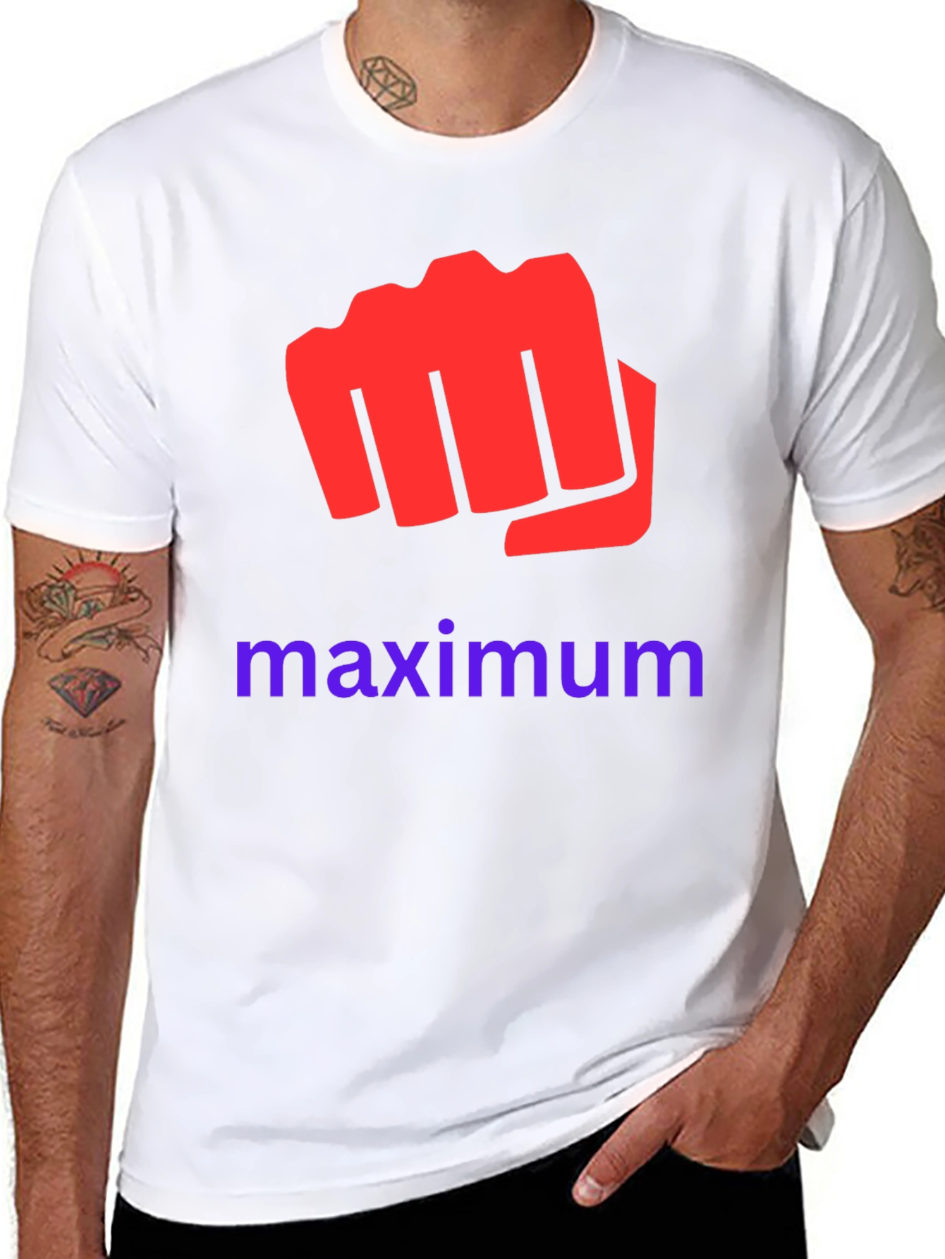 Red Fist Maximum Print Black T-Shirt