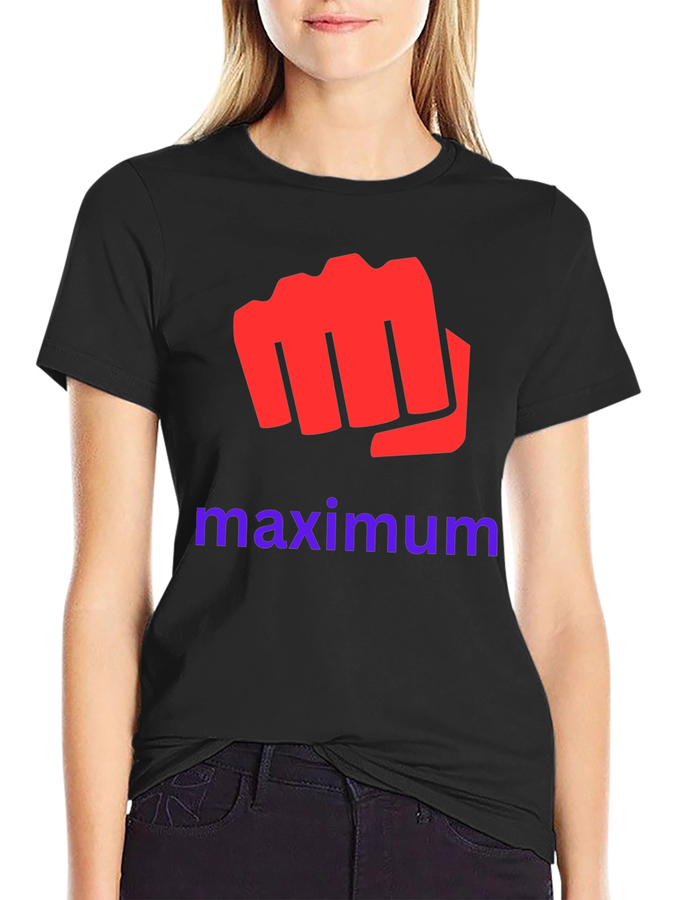 Red Fist Maximum Print Black T-Shirt