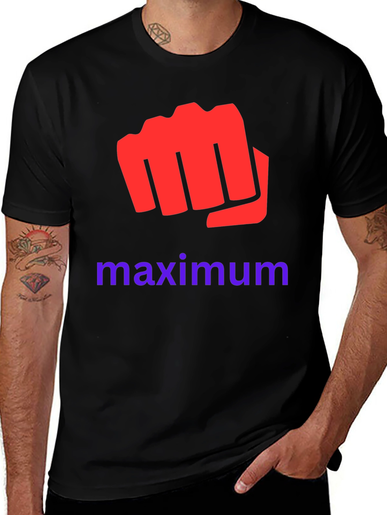 Red Fist Maximum Print Black T-Shirt