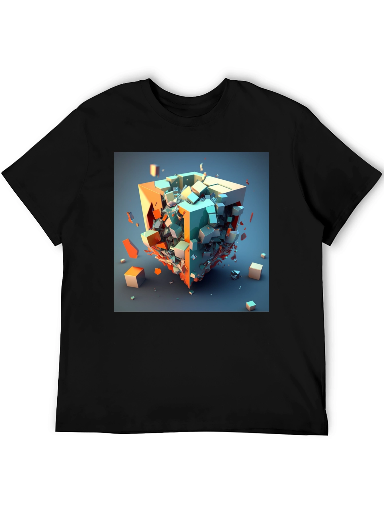Abstract Cube Graphic Tee - Modern Art Shirt