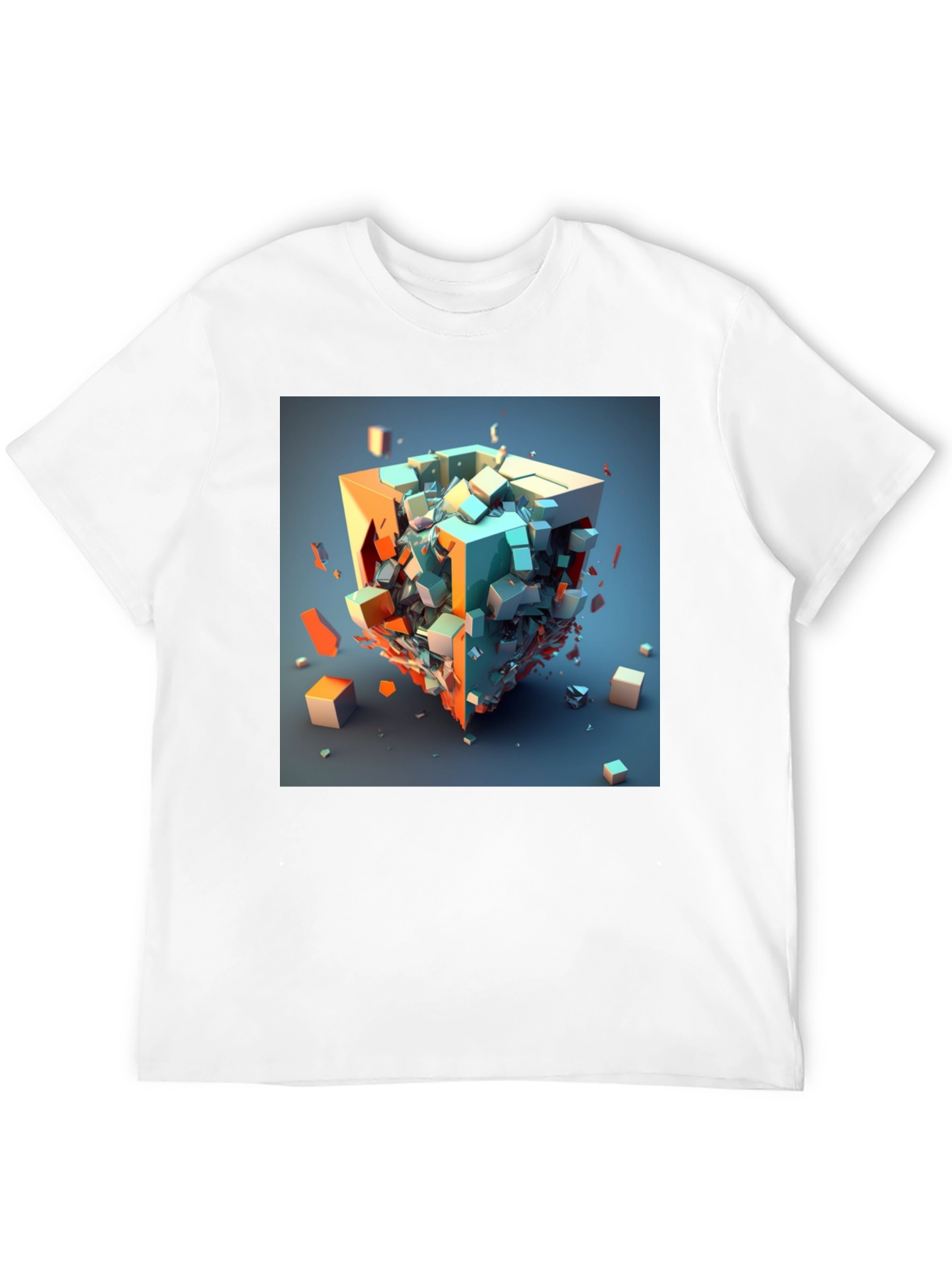 Abstract Cube Graphic Tee - Modern Art Shirt