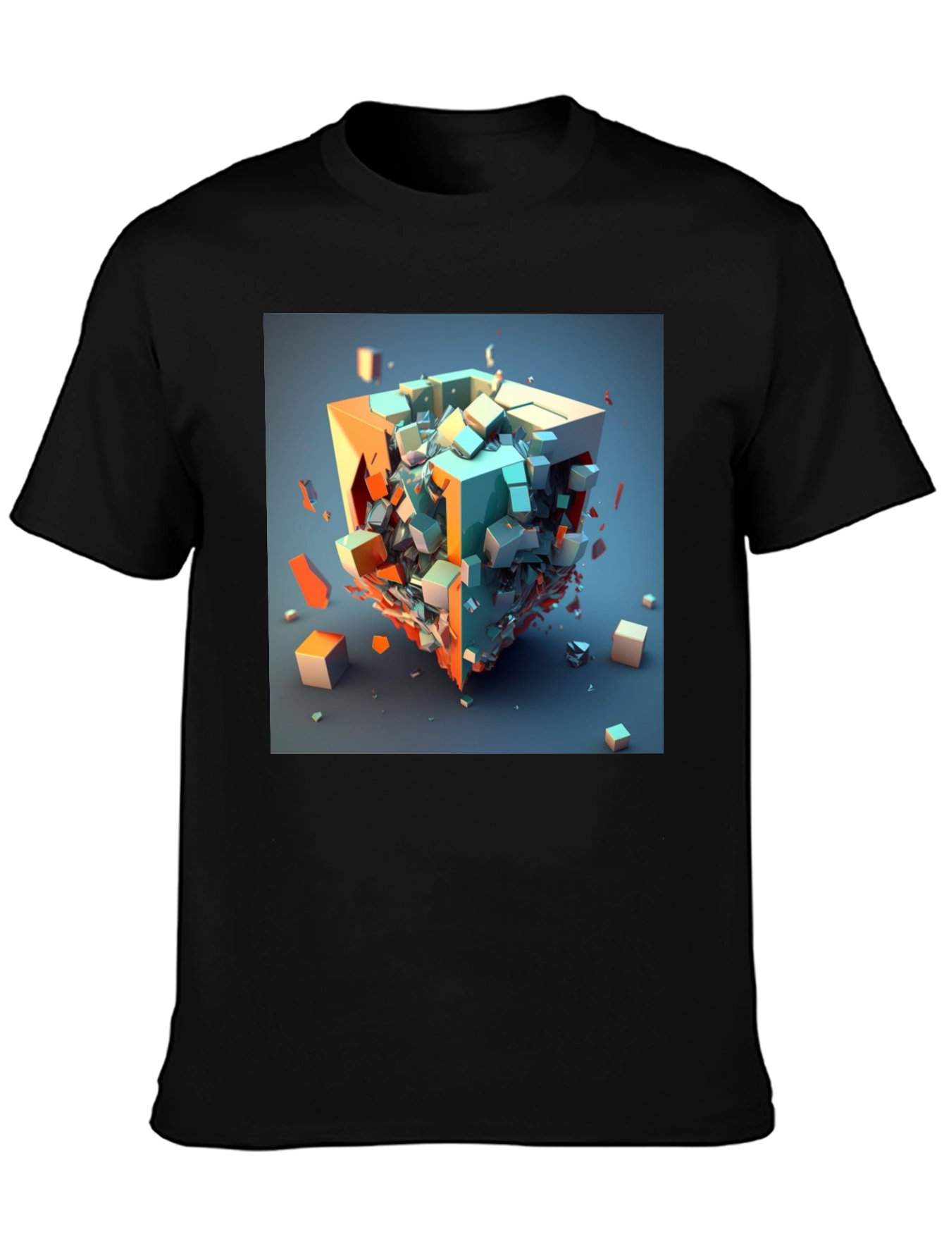 Abstract Cube Graphic Tee - Modern Art Shirt