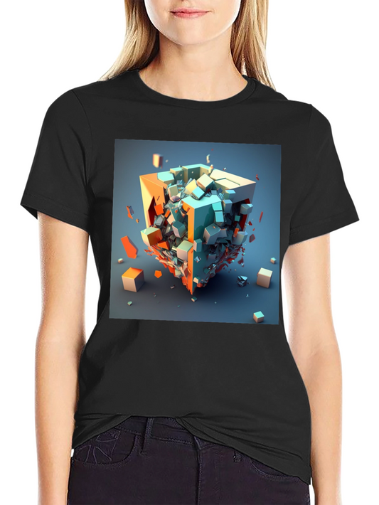 Abstract Cube Graphic Tee - Modern Art Shirt