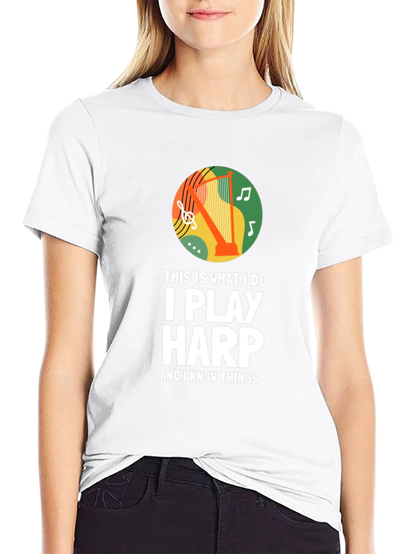 I Play Harp T-Shirt - Musician Novelty Tee