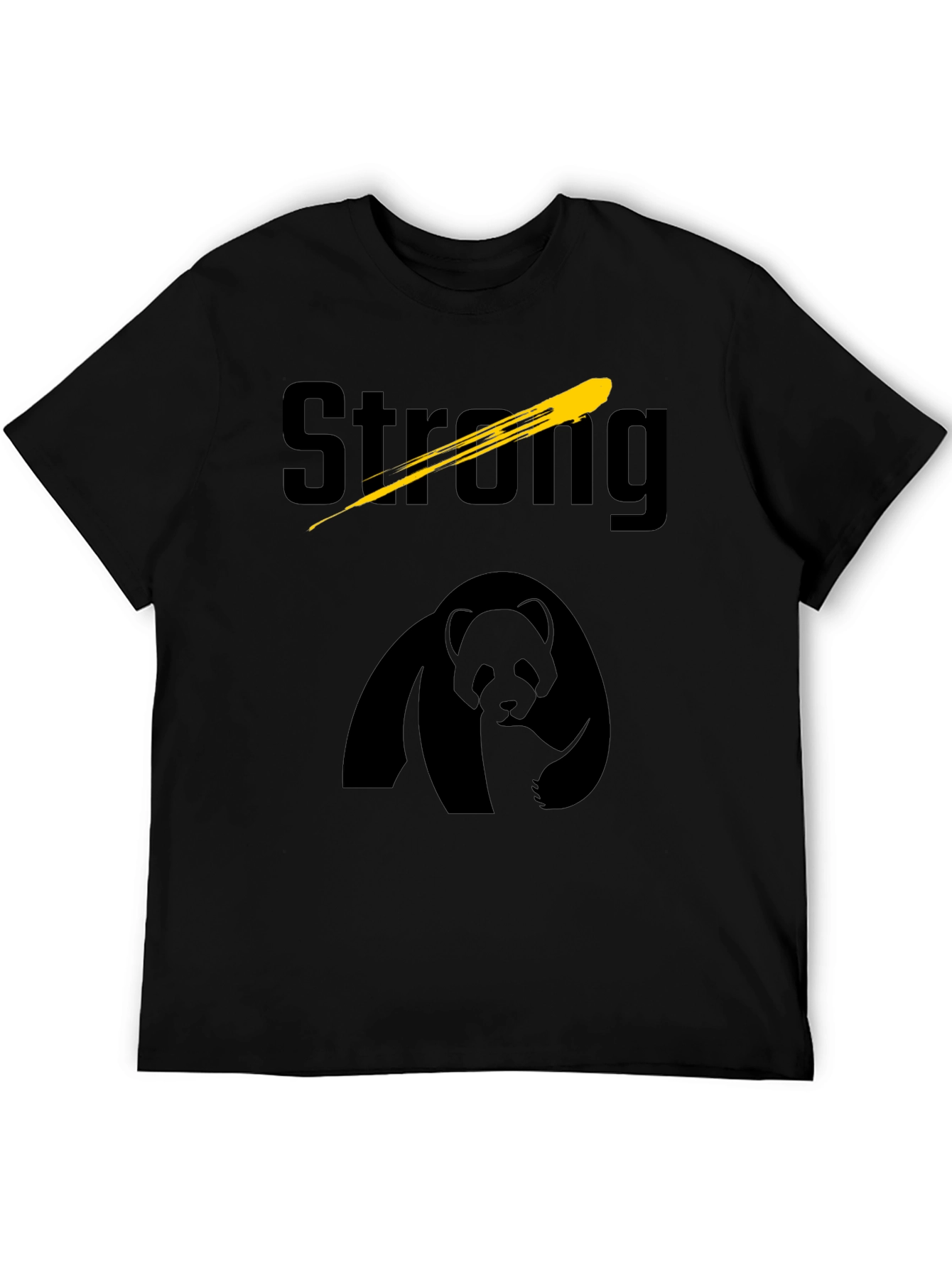 Strong Panda Graphic T-Shirt - Black
