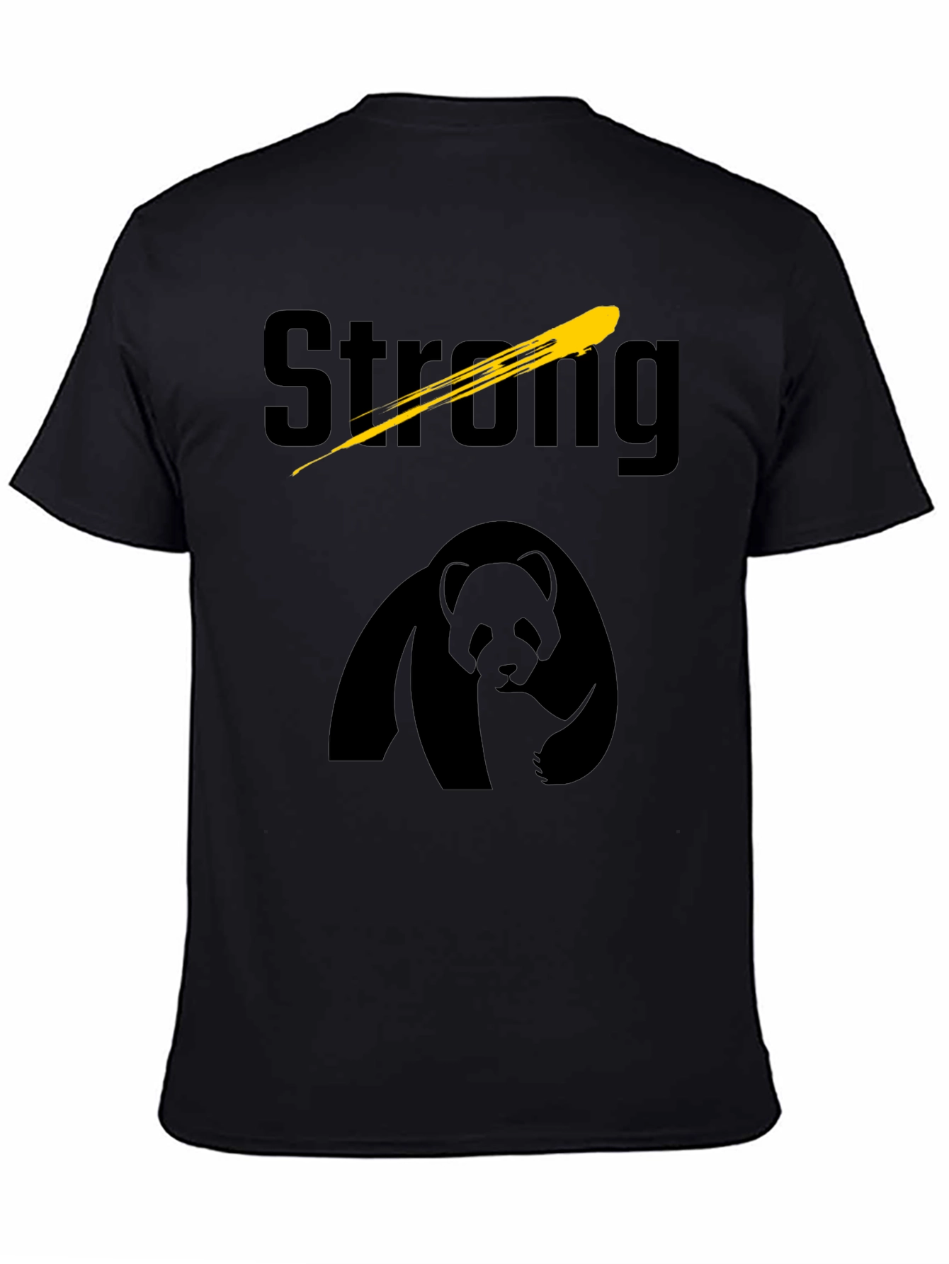 Strong Panda Graphic T-Shirt - Black