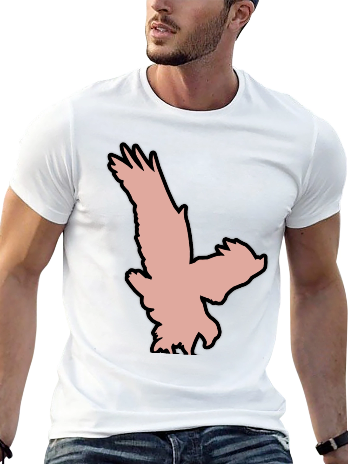 Black T-Shirt with Eagle Graphic