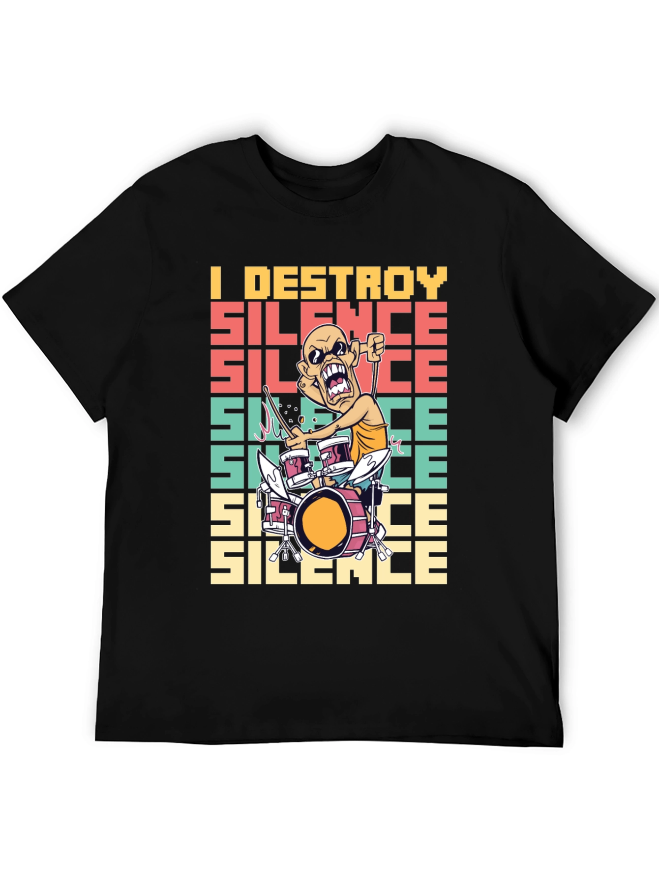 I Destroy Silence T-Shirt - Funny Drummer Tee