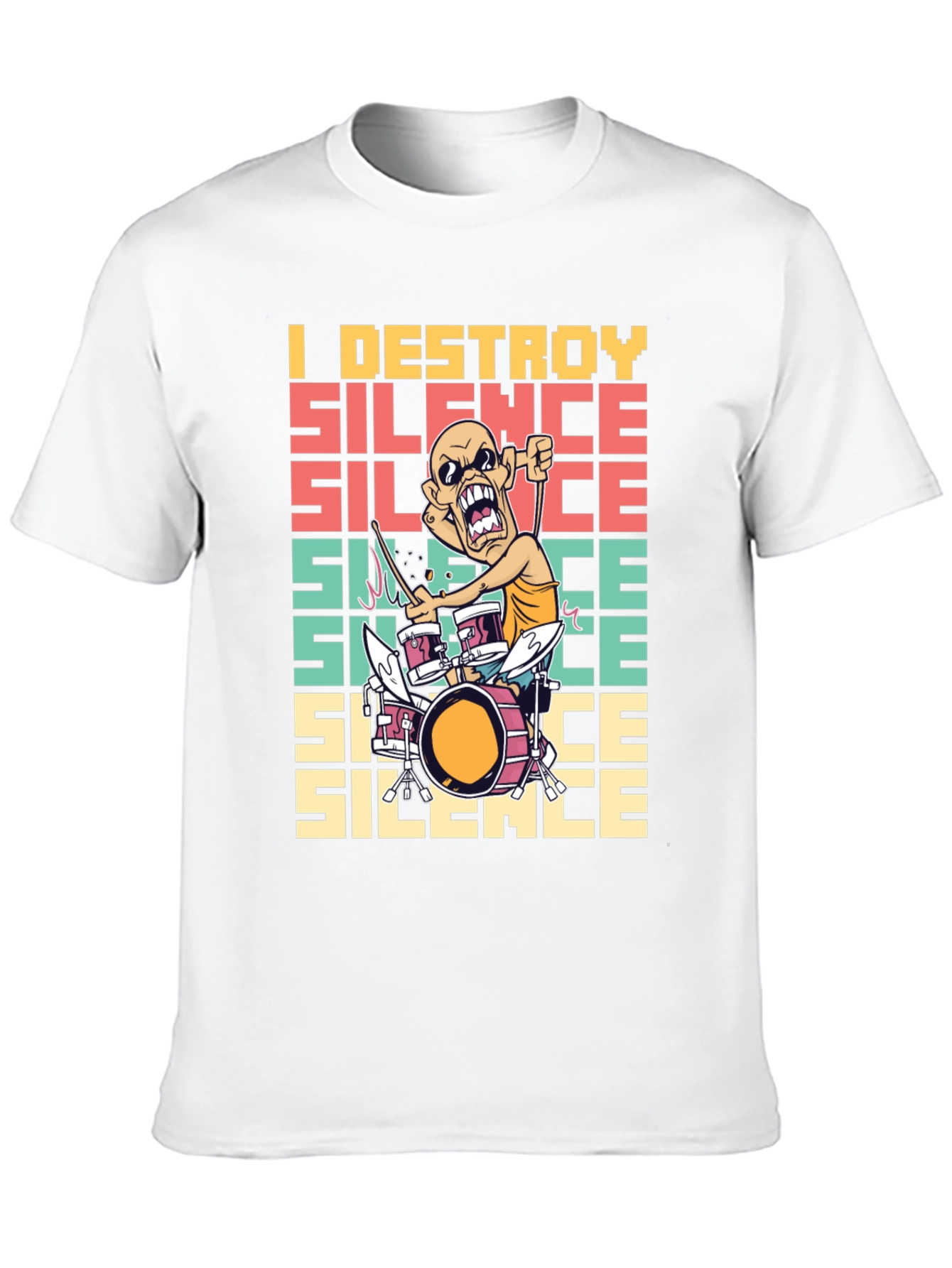 I Destroy Silence T-Shirt - Funny Drummer Tee
