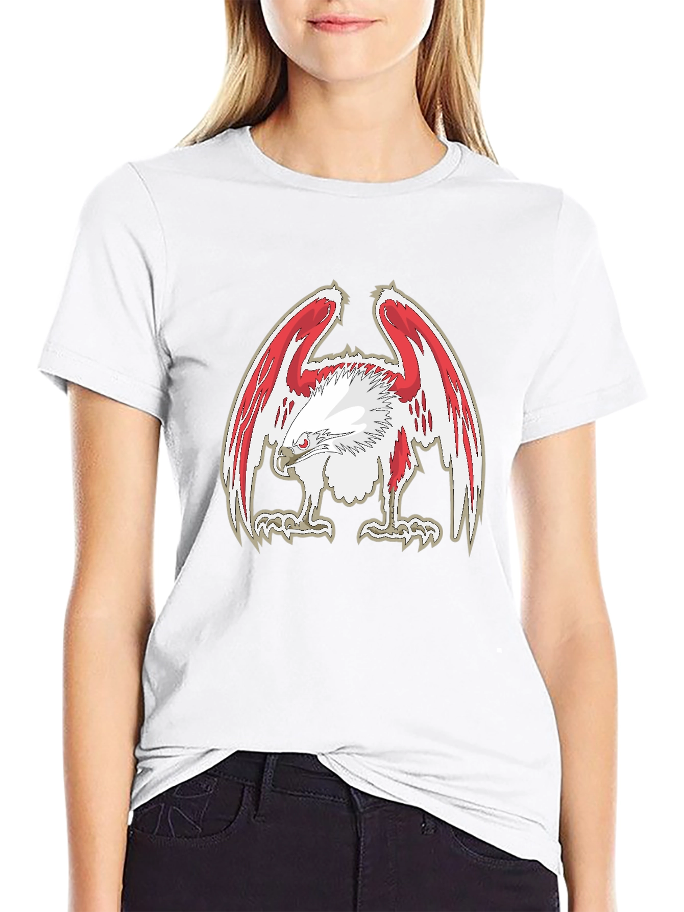 Eagle Graphic Print Black Tee
