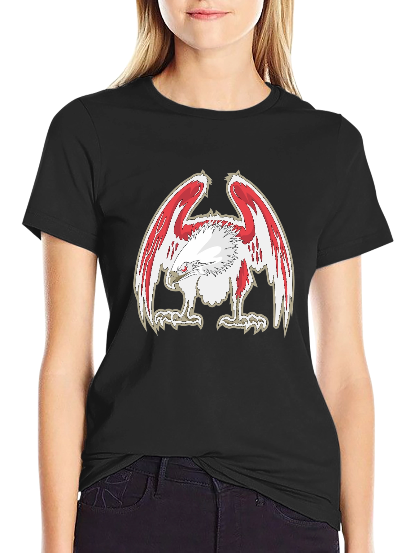Eagle Graphic Print Black Tee