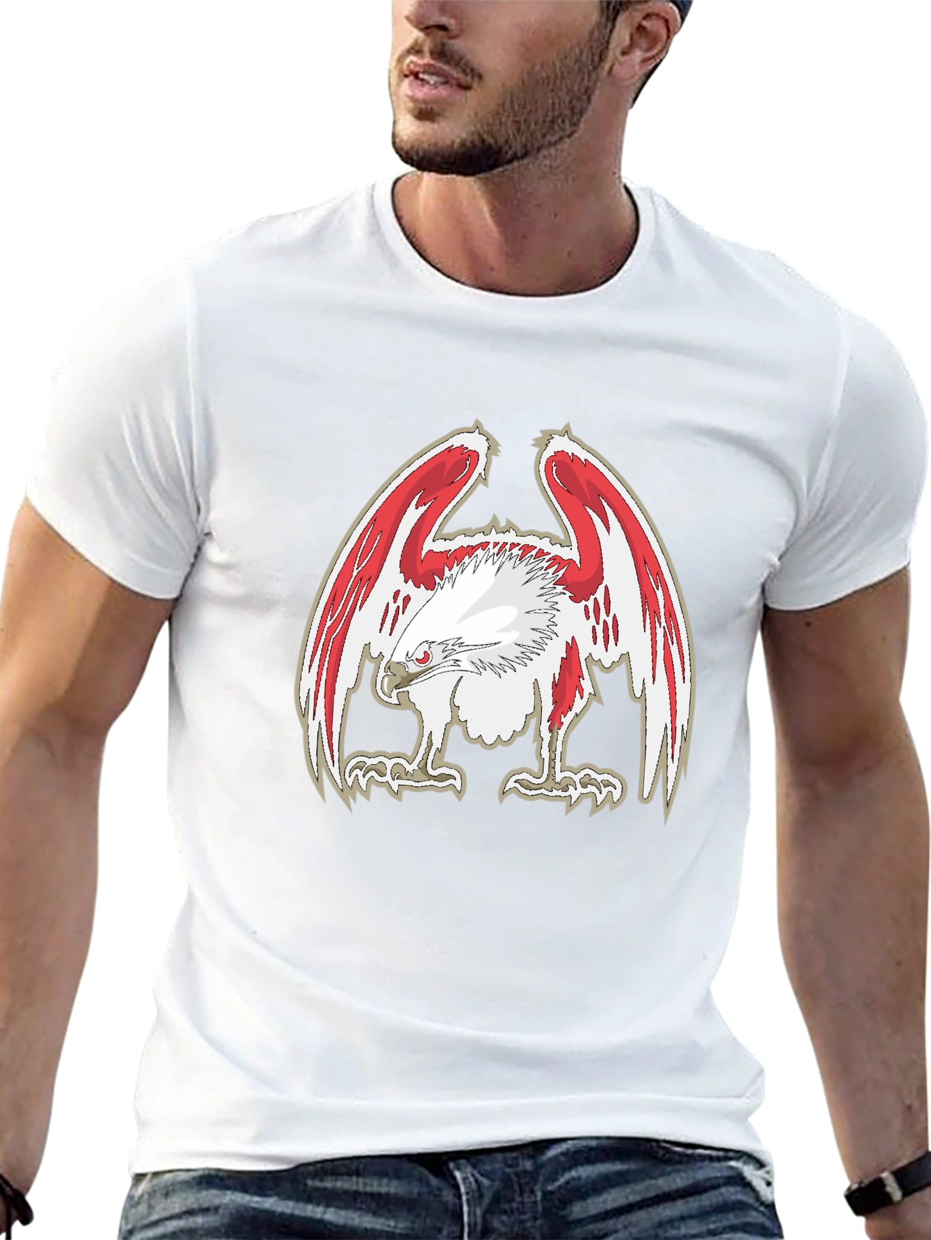 Eagle Graphic Print Black Tee